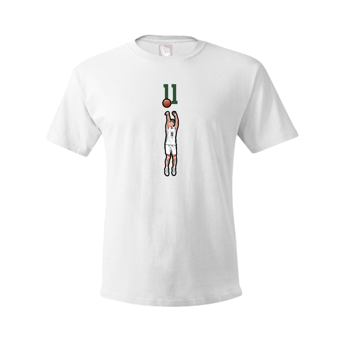 Youth Tee — Number Top in White