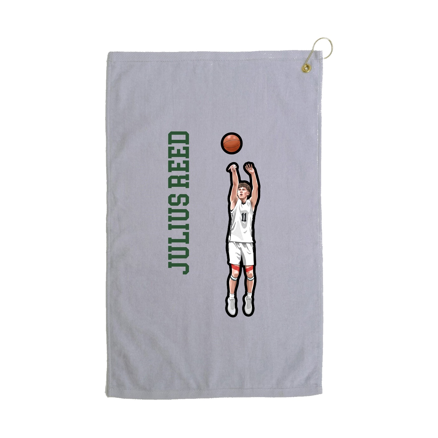 Golf Towel — Name Vertical in Grey