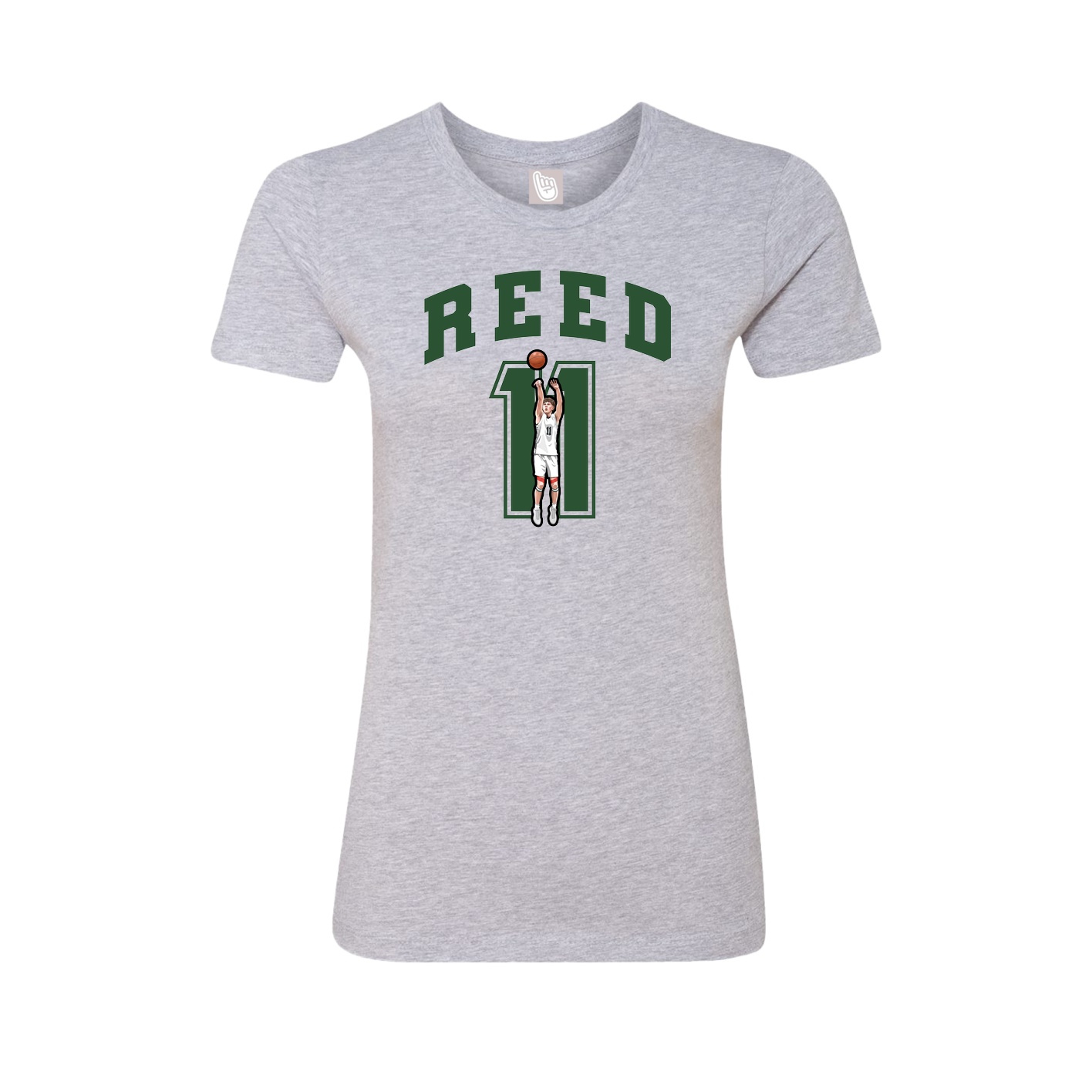 Fitted Women's Tee — Number in Grey