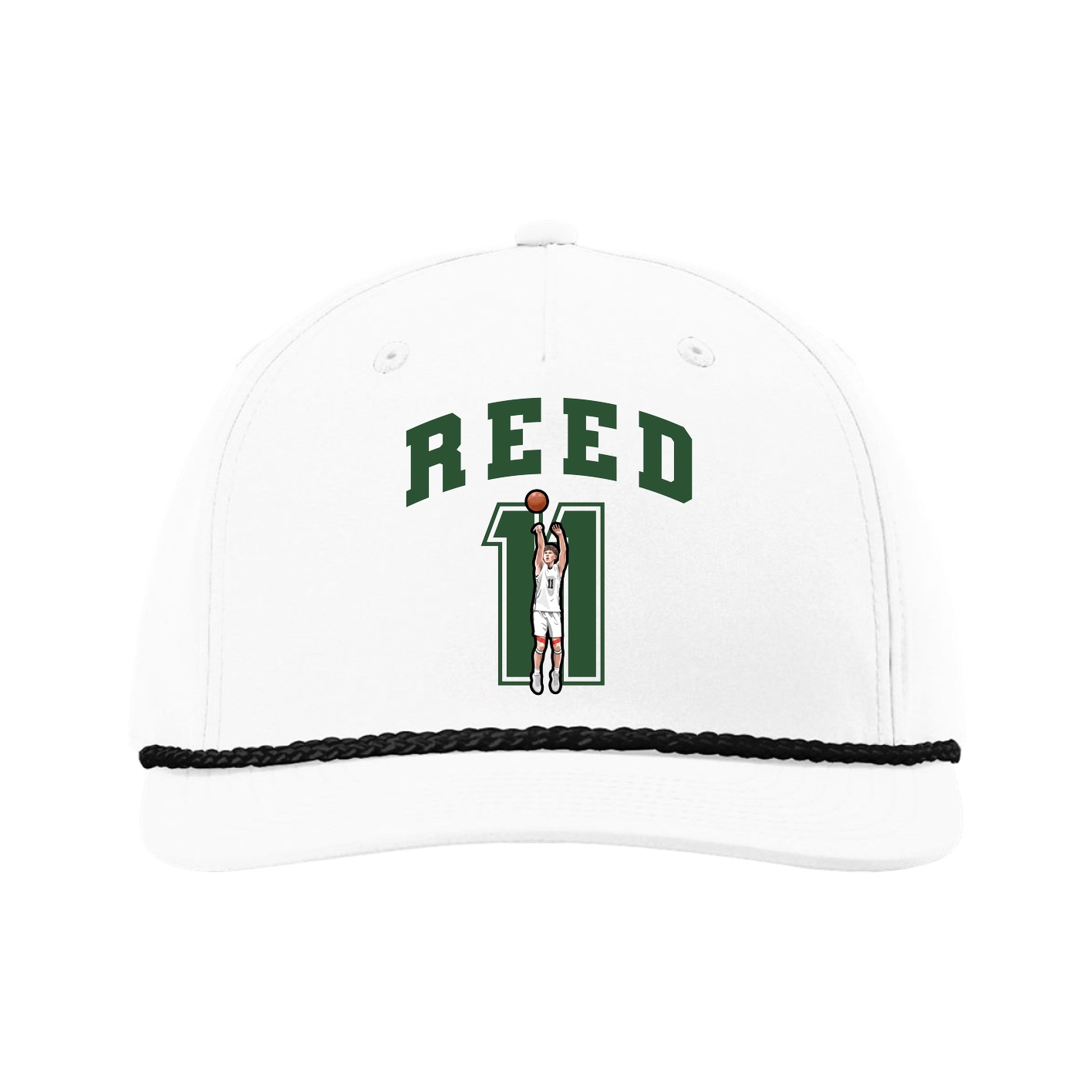 Five-Panel Classic Rope Cap — Number in White