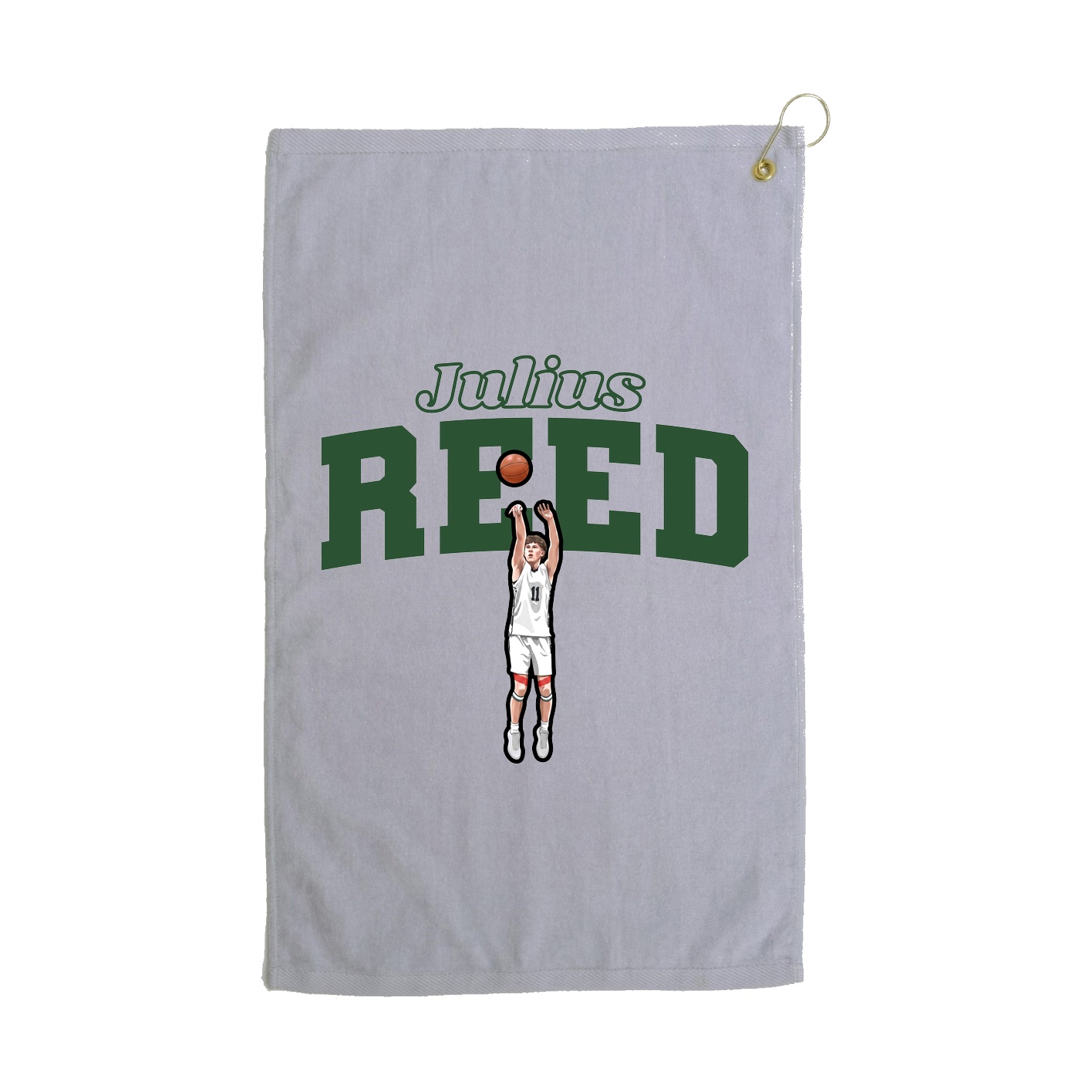 Golf Towel — Name Arch in Grey