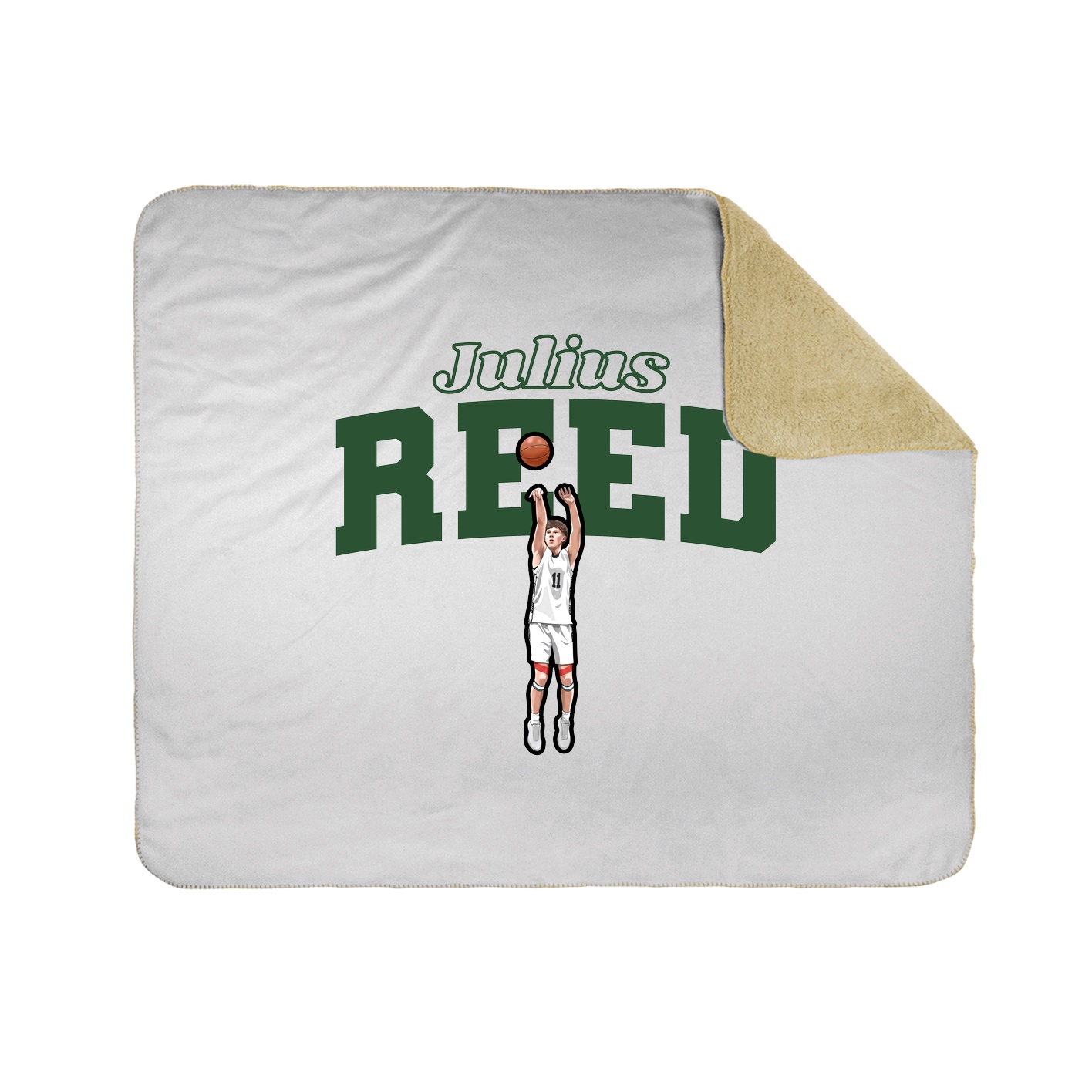 Throw Blanket — Name Arch in White
