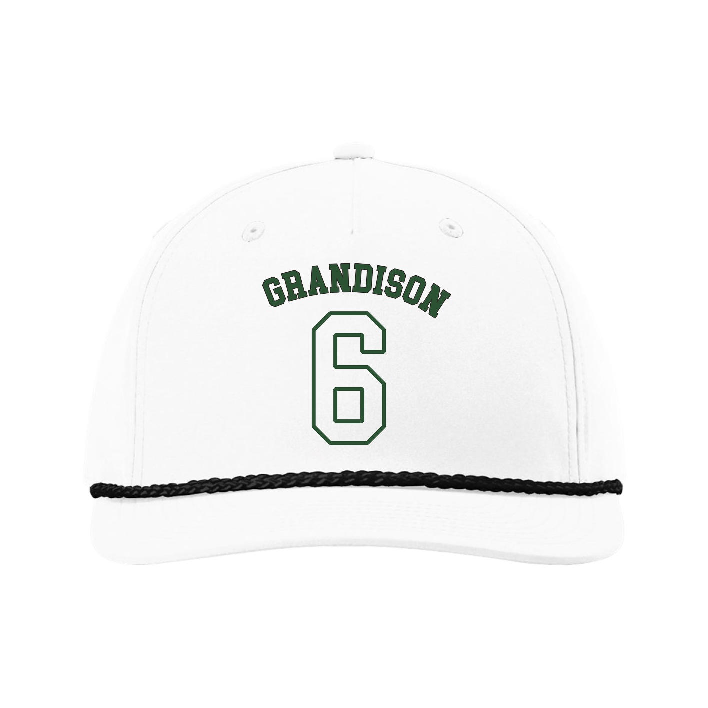 Five-Panel Classic Rope Cap — Shirsey Arch in White