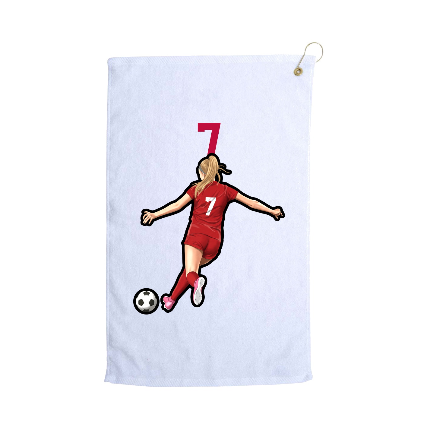 Golf Towel — Number Top in White