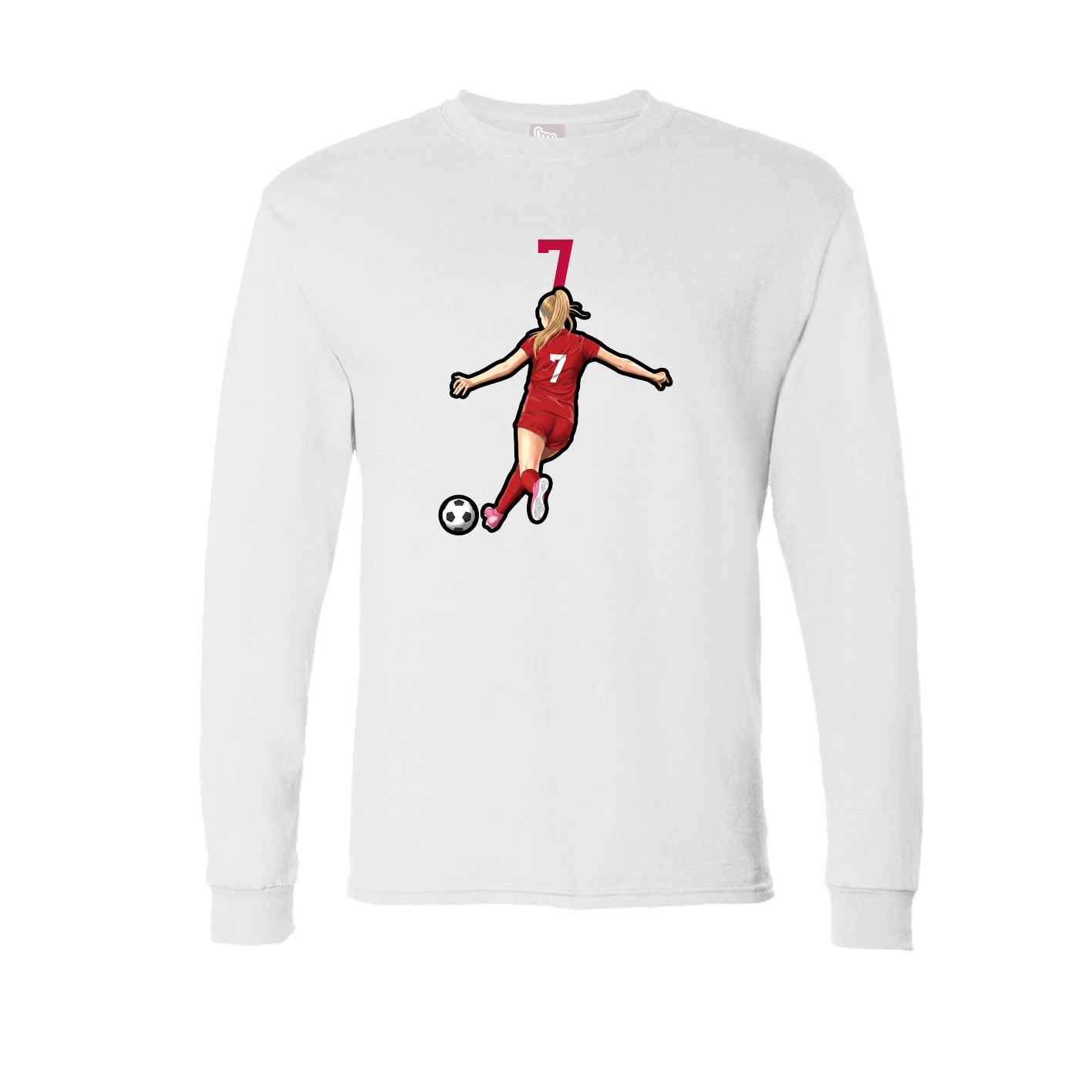 Long Sleeve Tee — Number Top in White