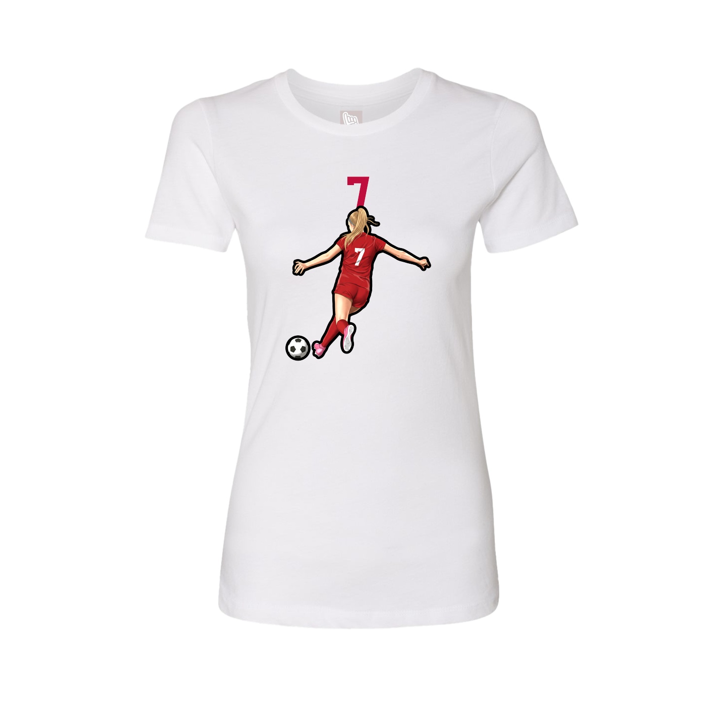 Fitted Women's Tee — Number Top in White