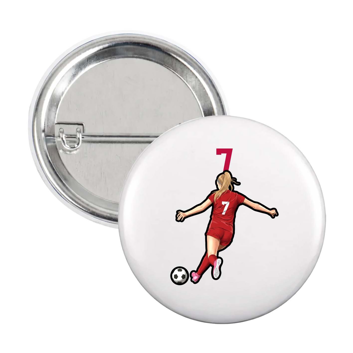 Game Day Button — Number Top in White