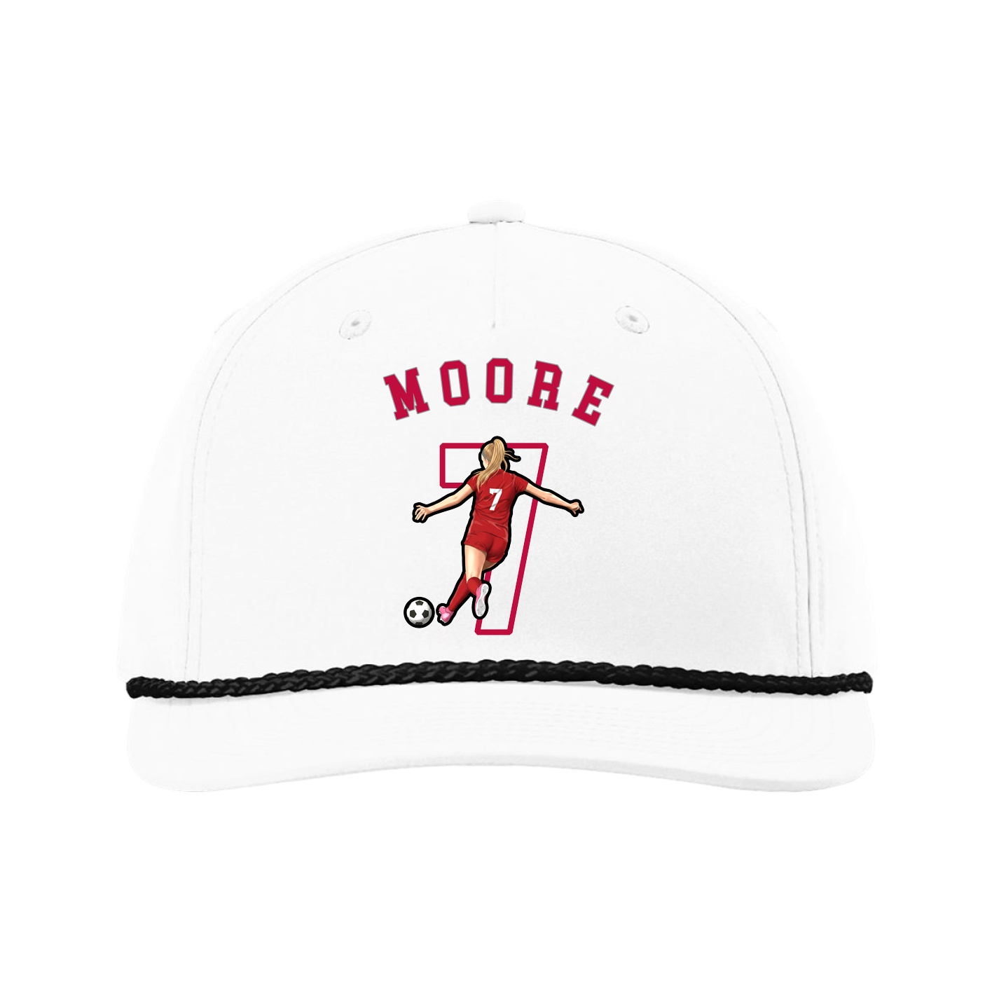 Five-Panel Classic Rope Cap — Shirsey Arch in White
