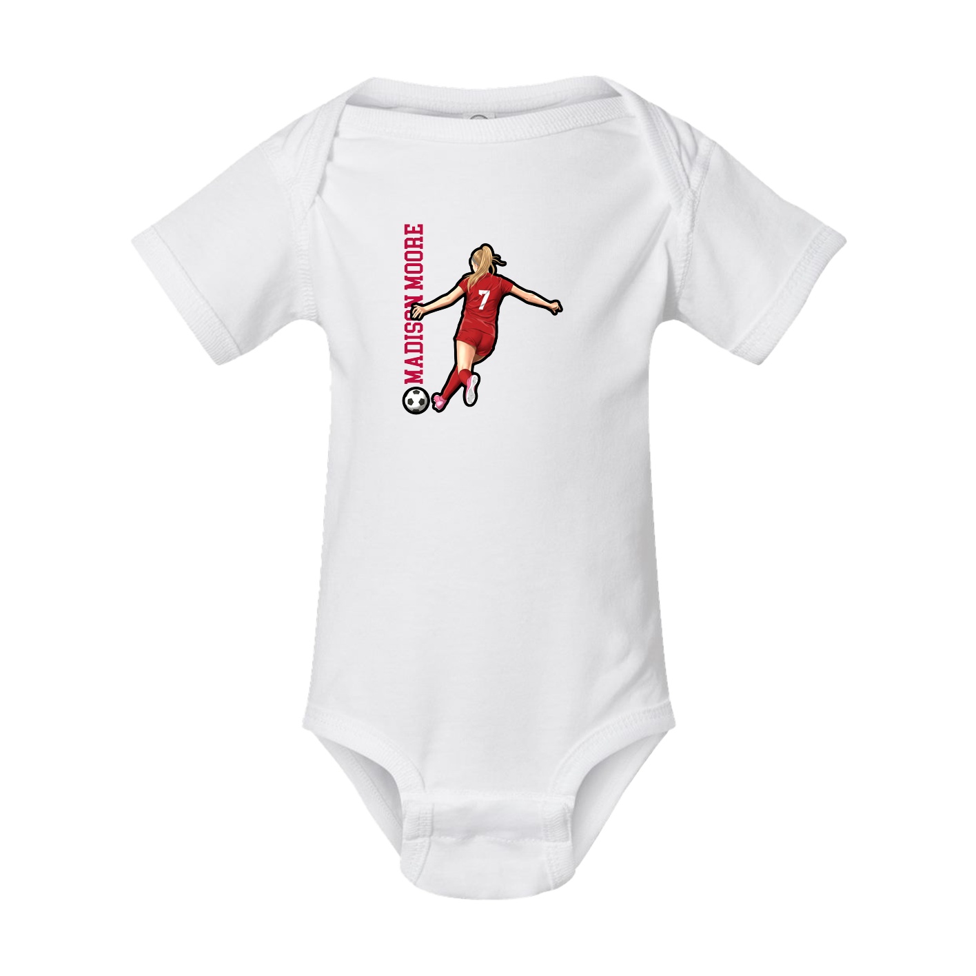 Baby Onesie — Name Vertical in White