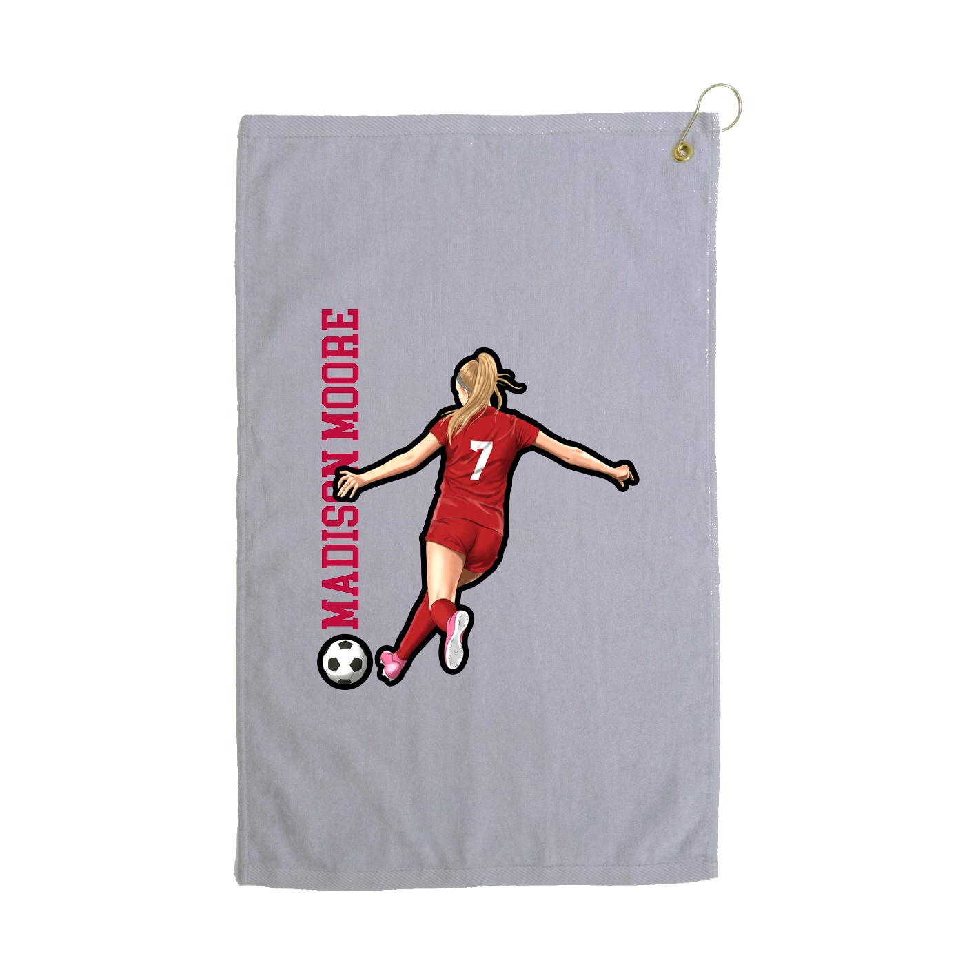 Golf Towel — Name Vertical in Grey
