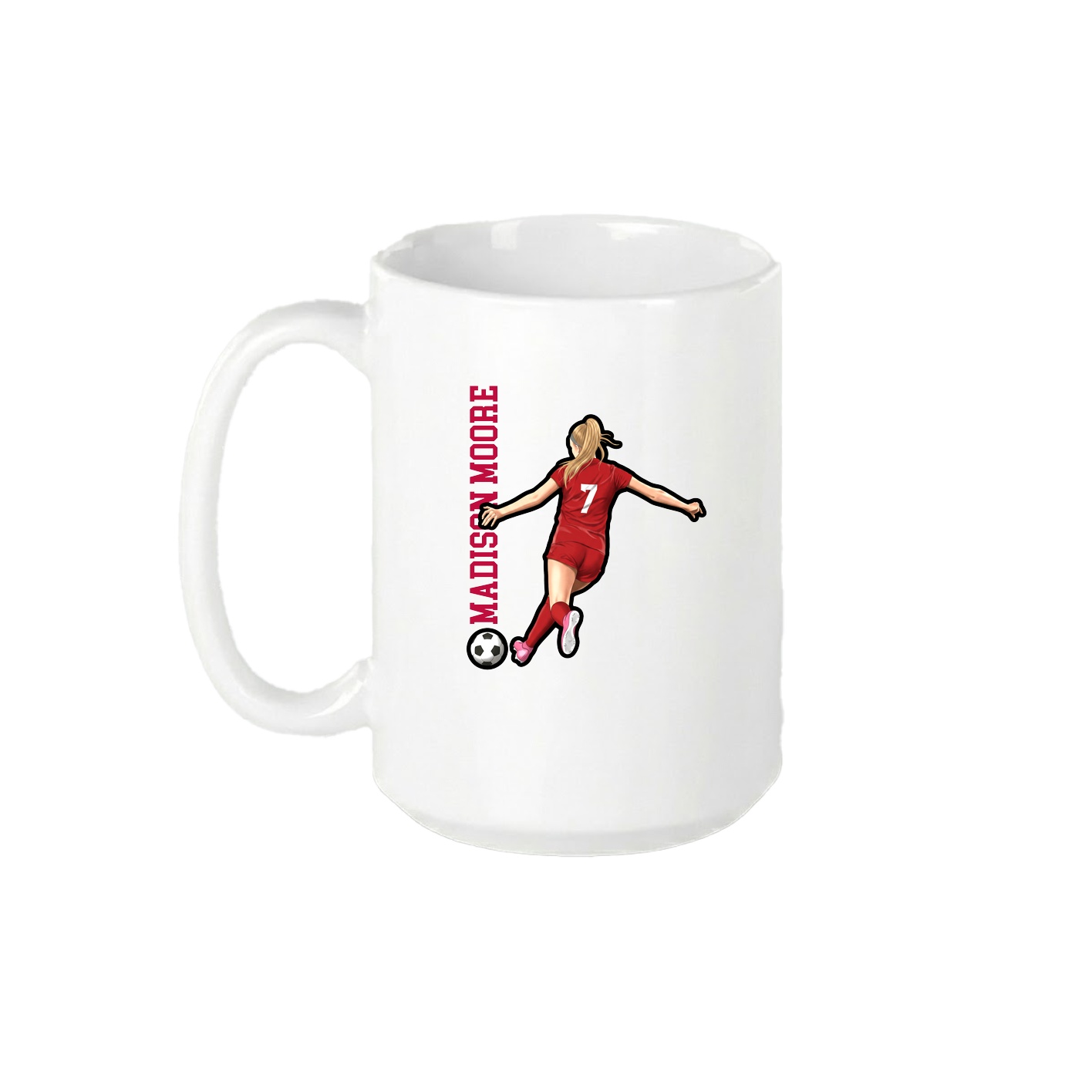 15oz Coffee Mug — Name Vertical in White
