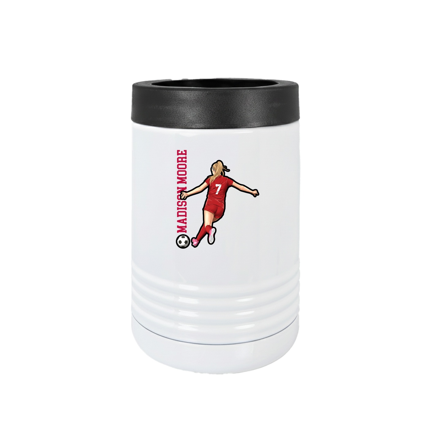 Beverage Holder — Name Vertical in White