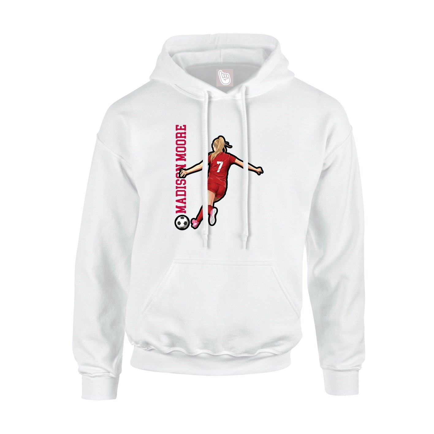 Youth Hoodie — Name Vertical in White