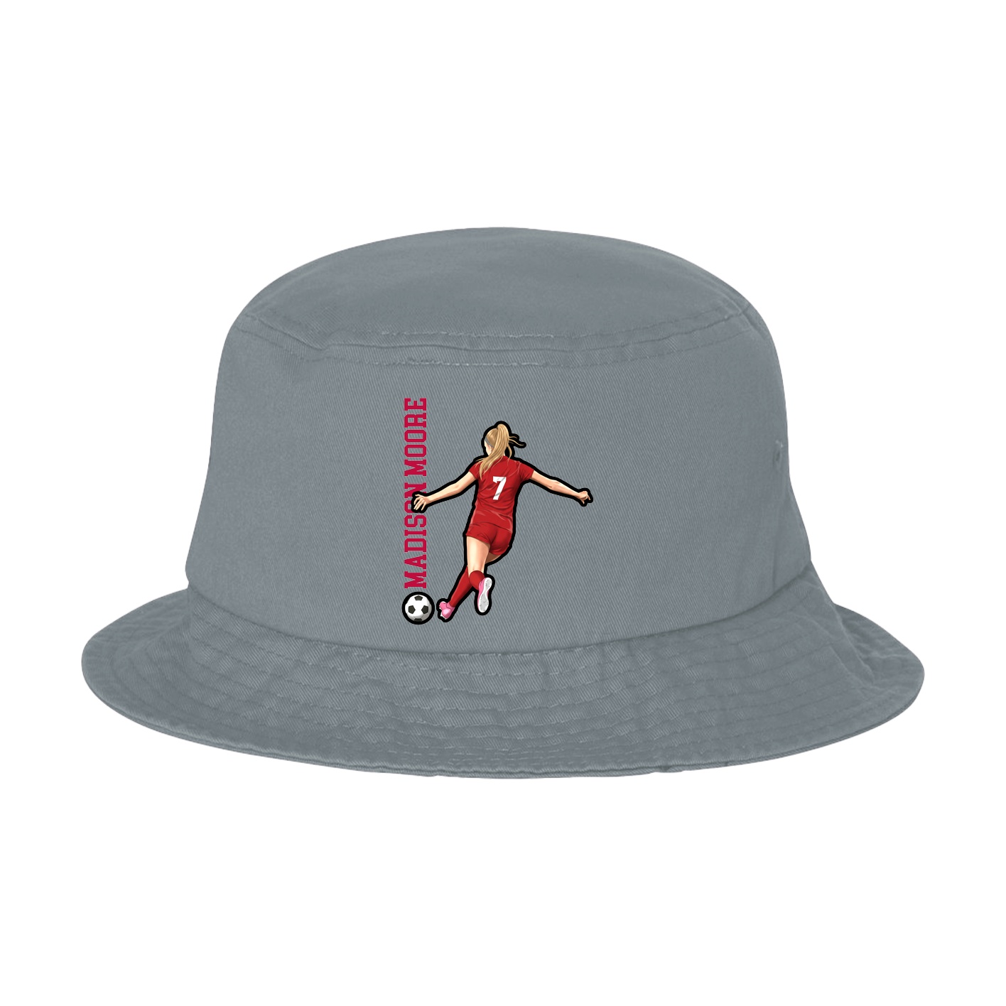 Bucket Cap — Name Vertical in Grey