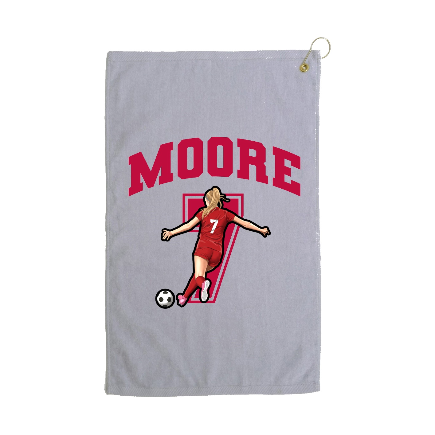 Golf Towel — Number in Grey