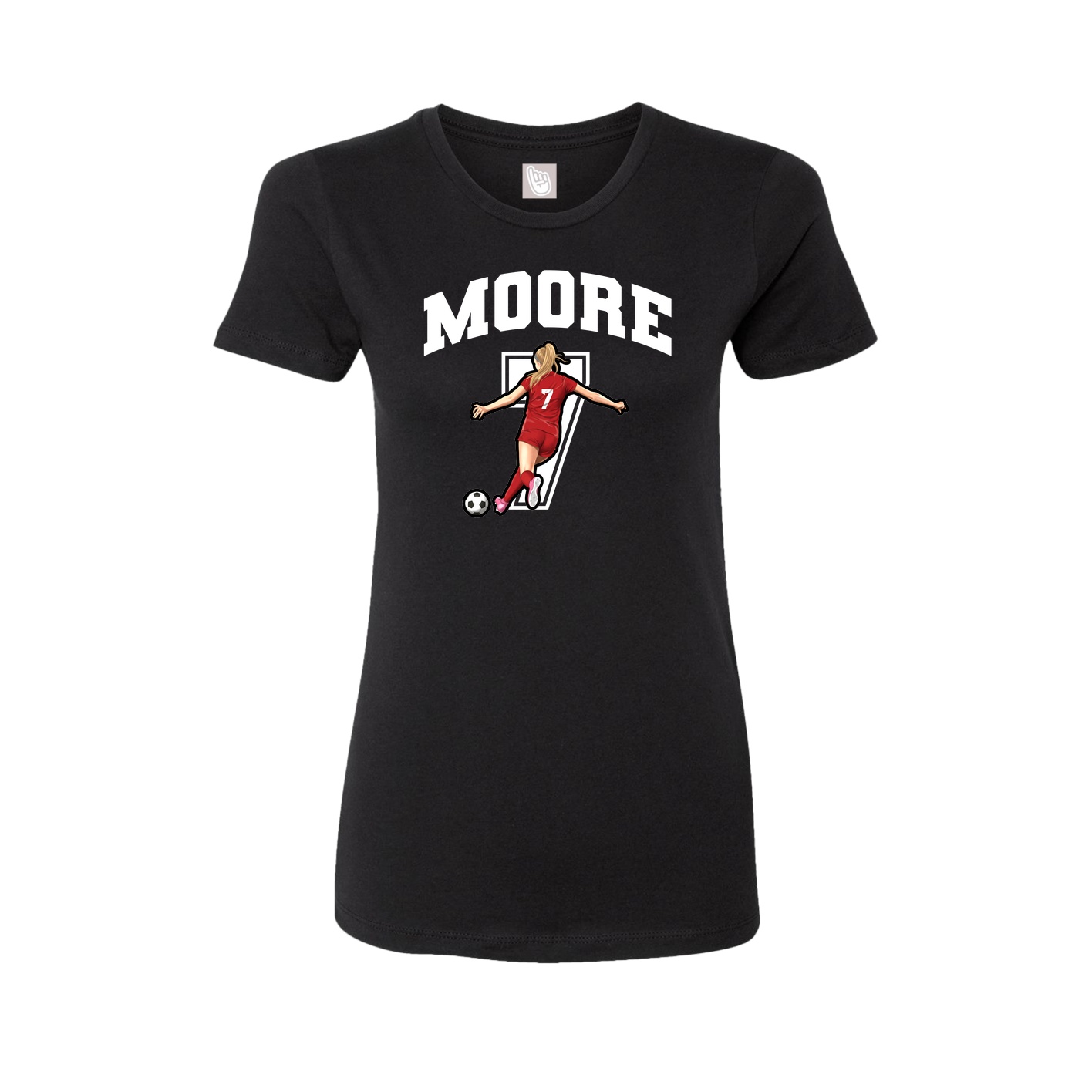 Fitted Women's Tee — Number in Black