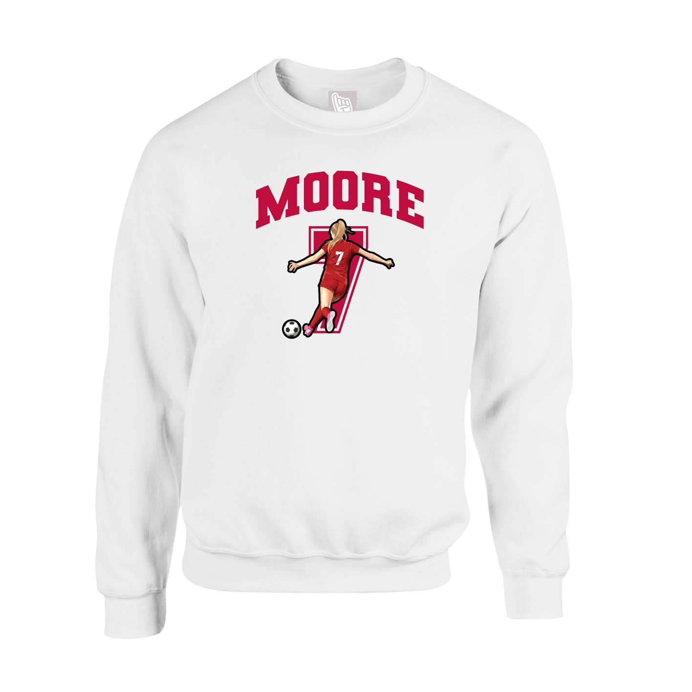 Fleece Crew — Number in White