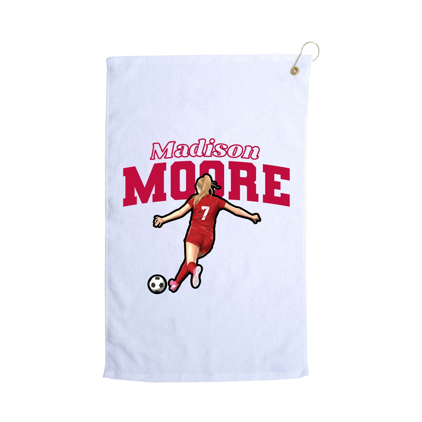 Golf Towel — Name Arch in White