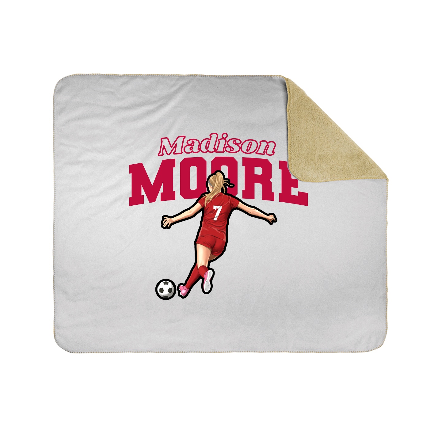 Throw Blanket — Name Arch in White