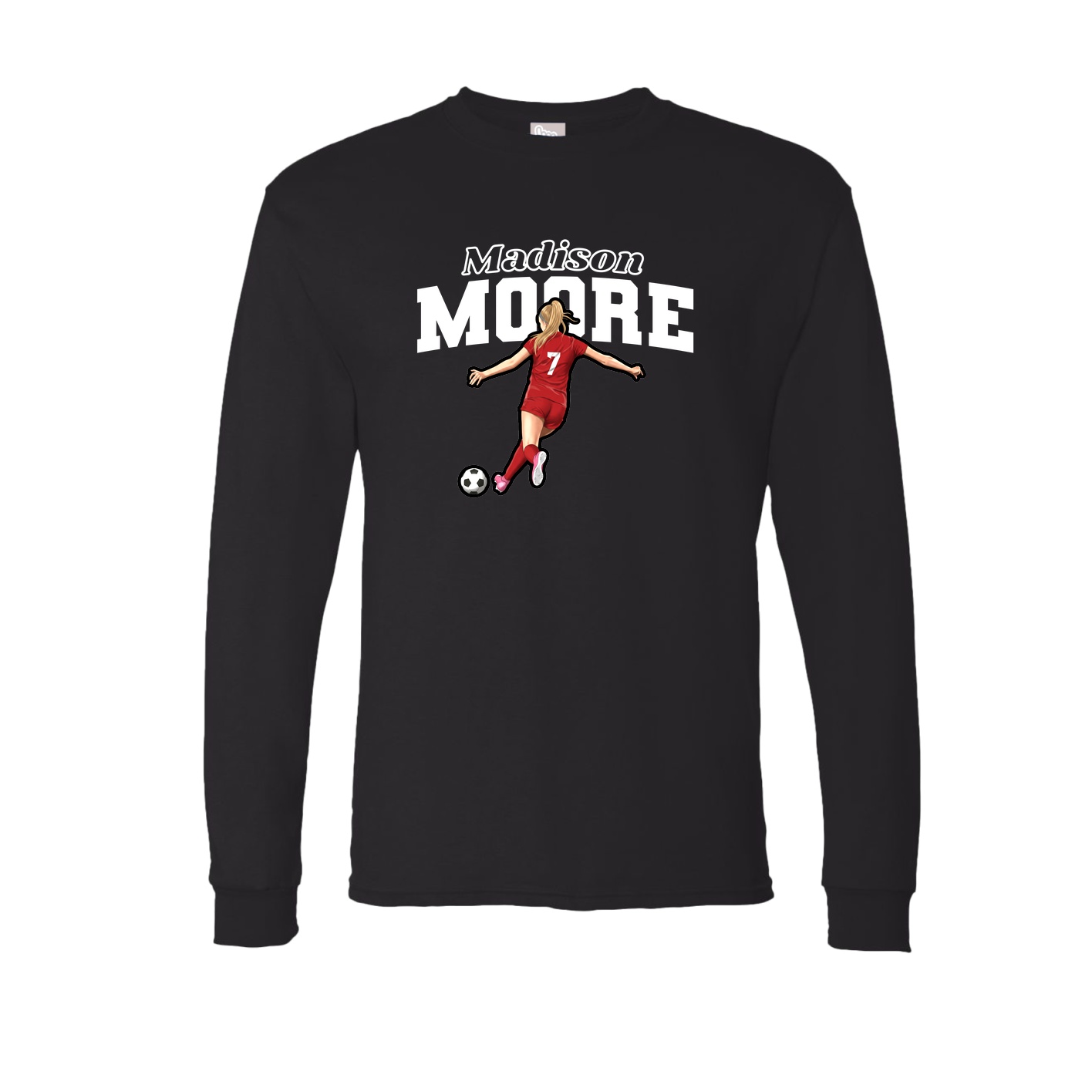 Long Sleeve Tee — Name Arch in Black