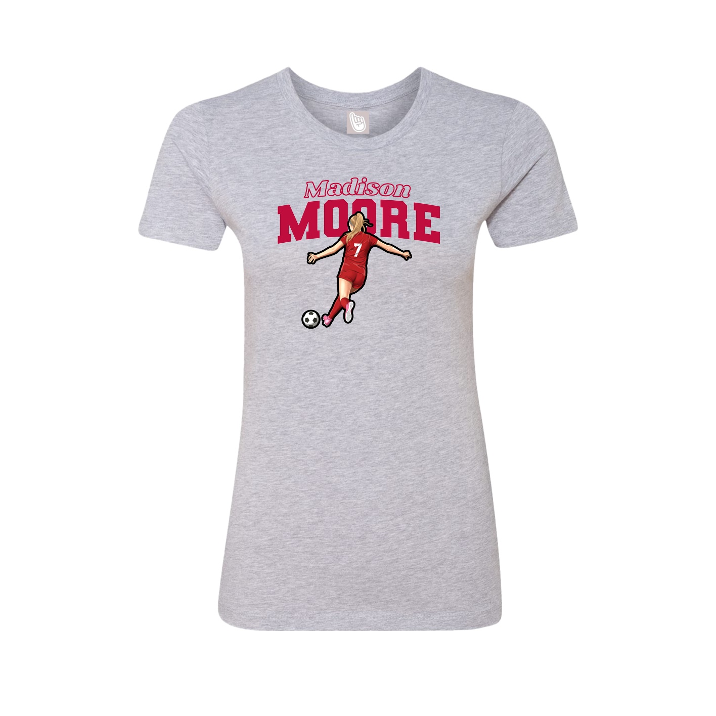 Fitted Women's Tee — Name Arch in Grey