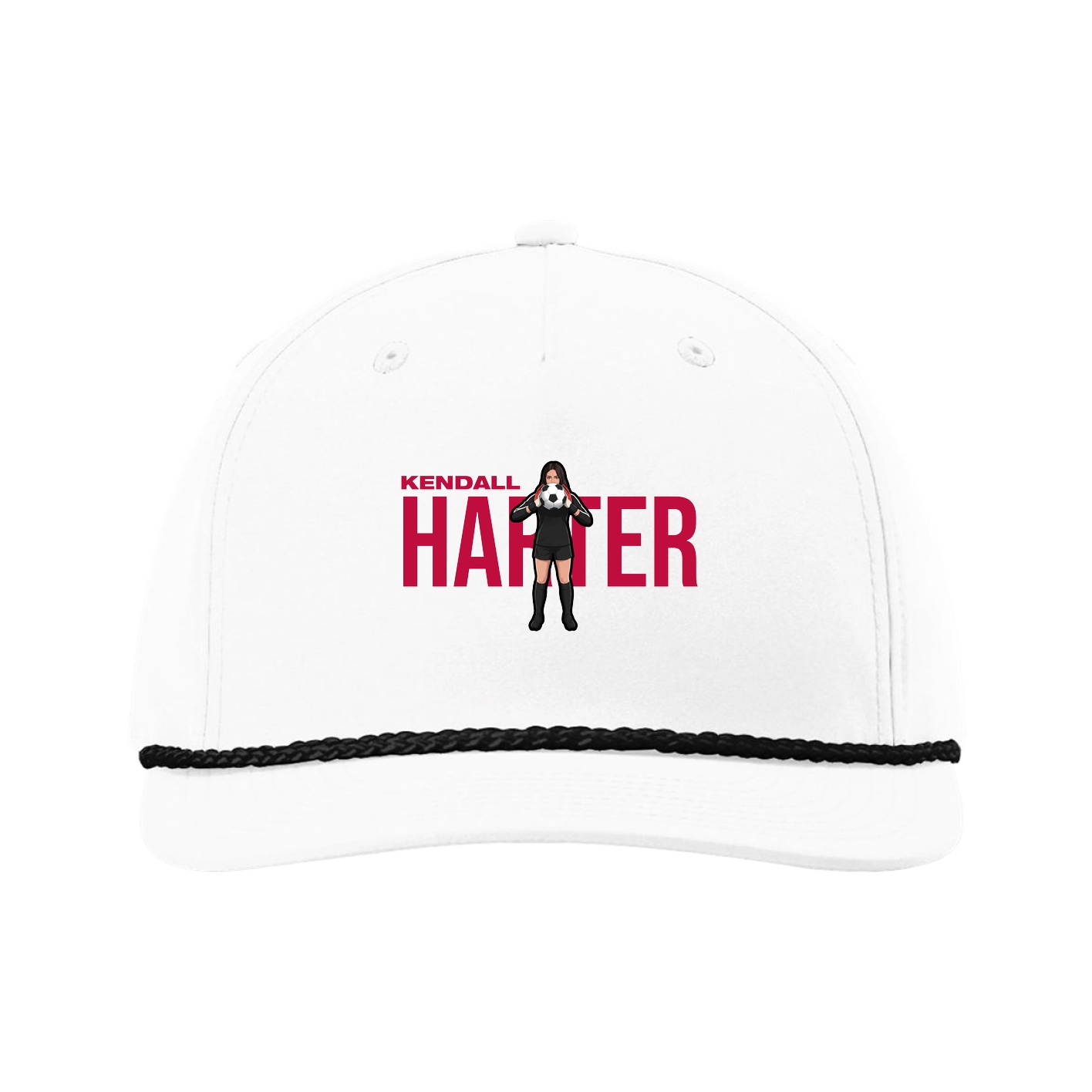 Five-Panel Classic Rope Cap — Player Name in White