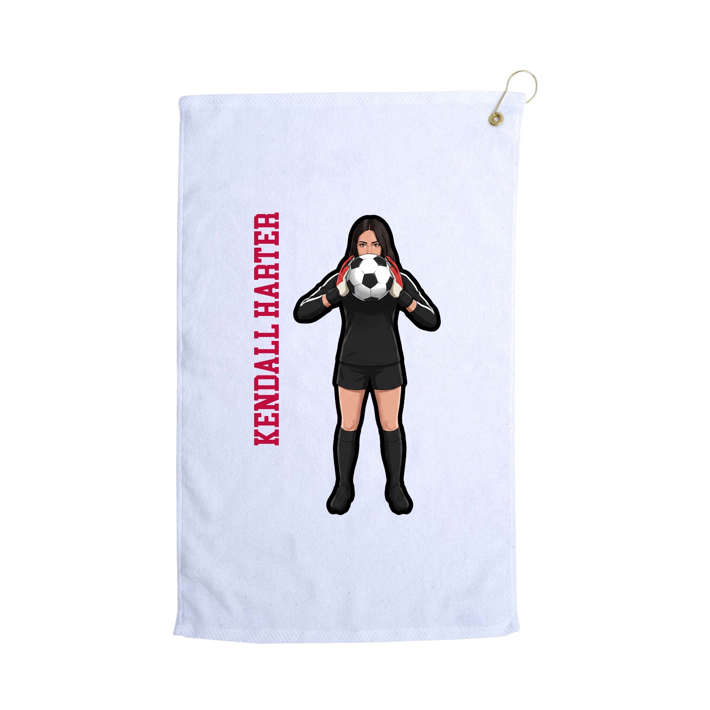 Golf Towel — Name Vertical in White