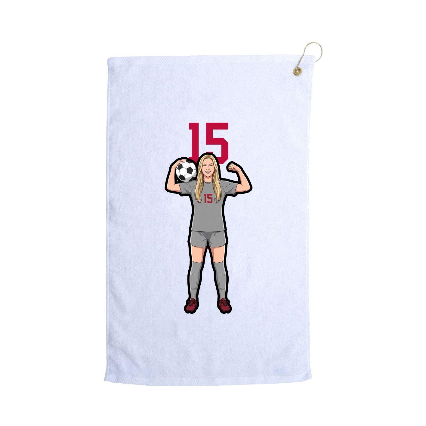 Golf Towel — Number Top in White