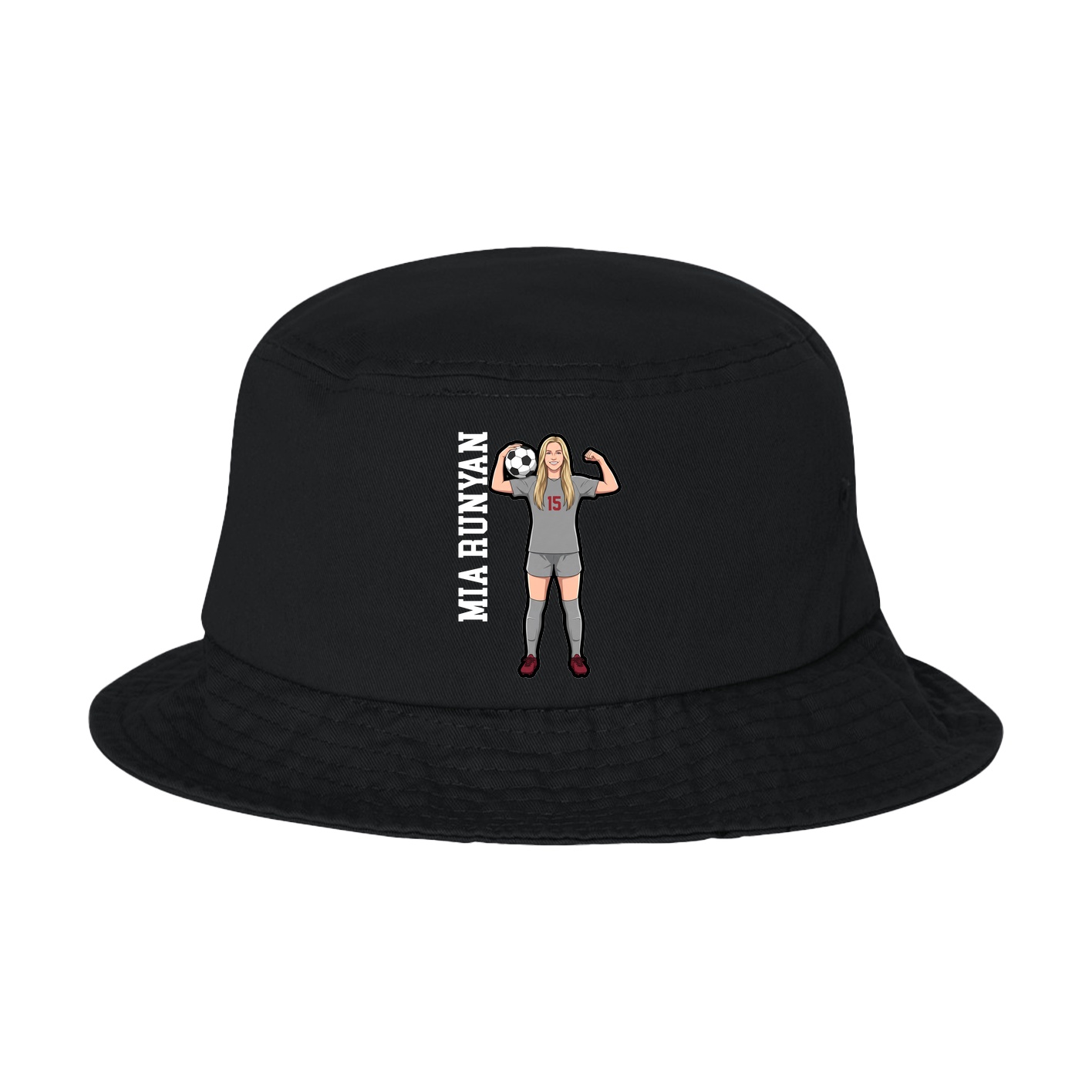 Bucket Cap — Name Vertical in Black
