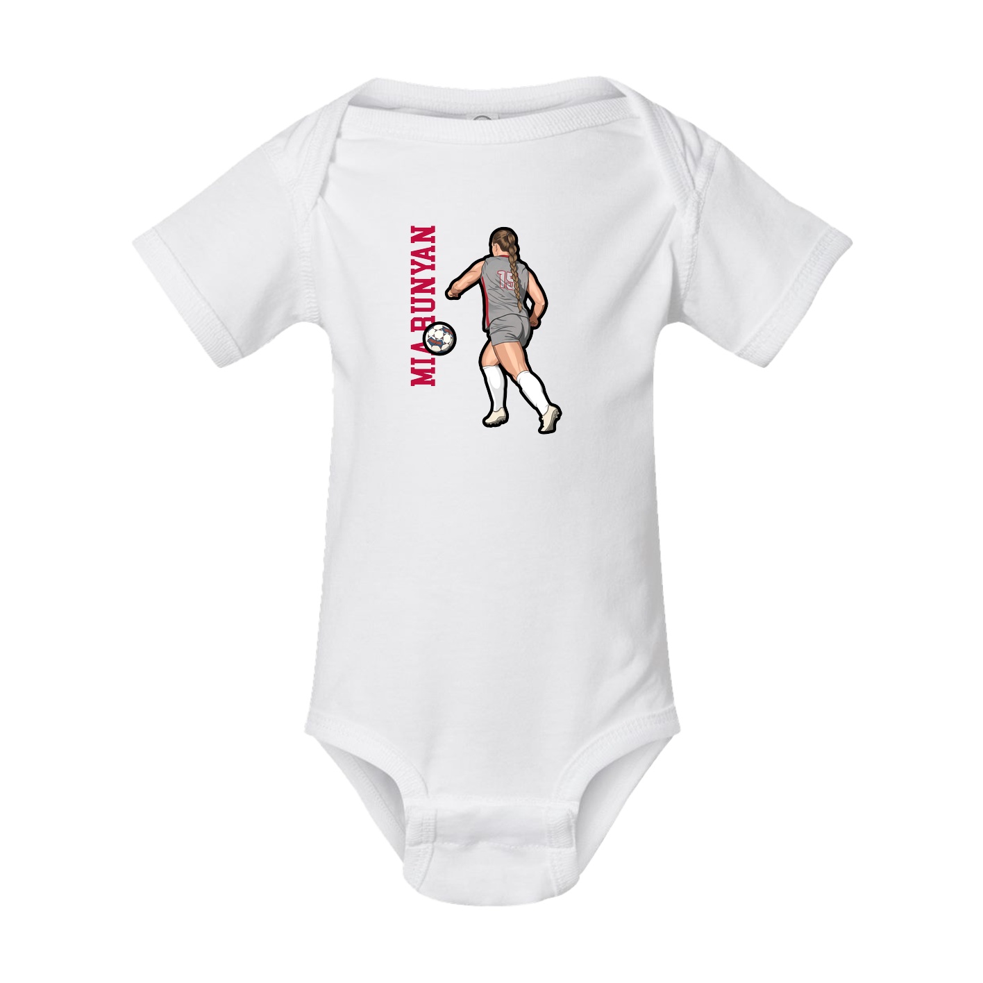 Baby Onesie — Name Vertical in White