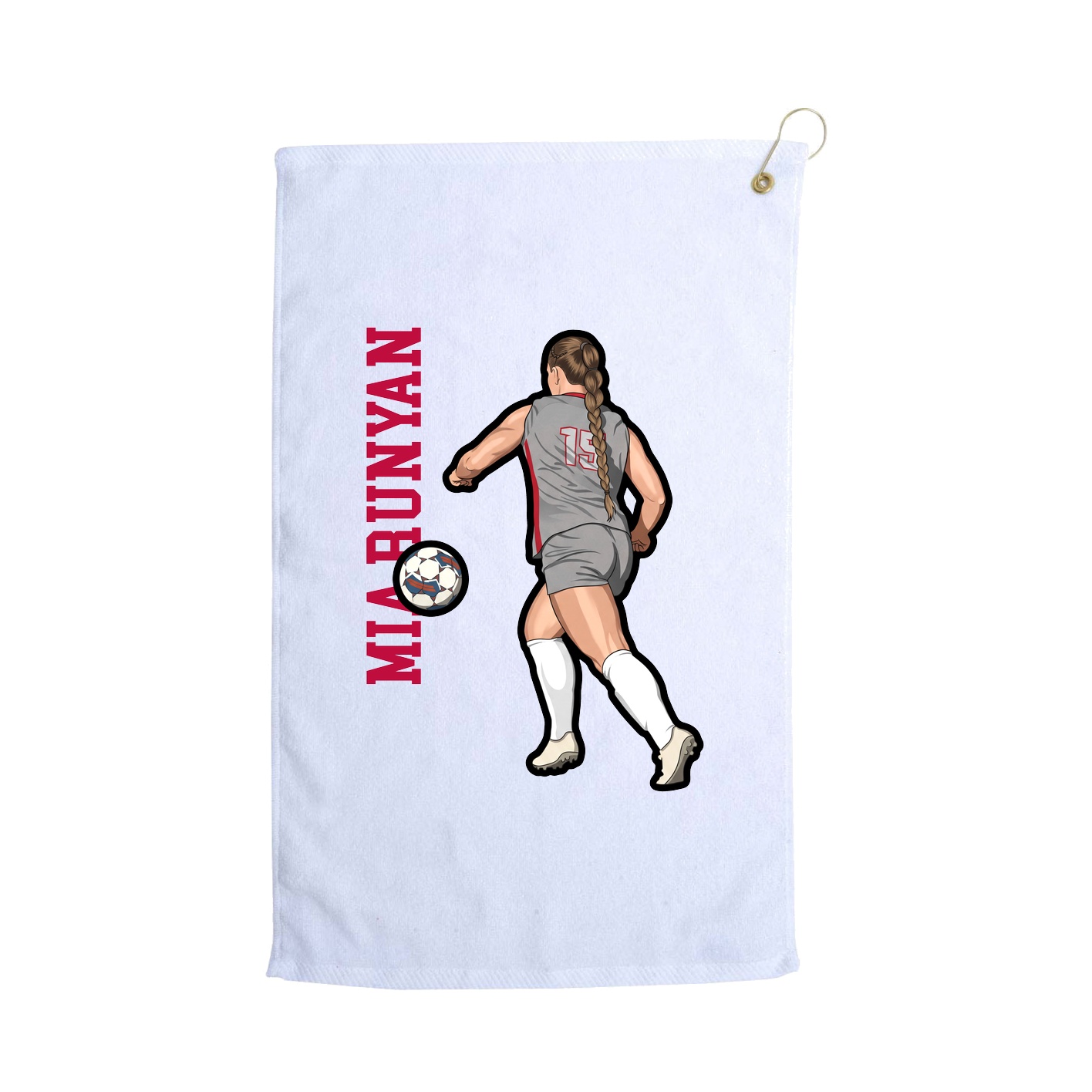 Golf Towel — Name Vertical in White