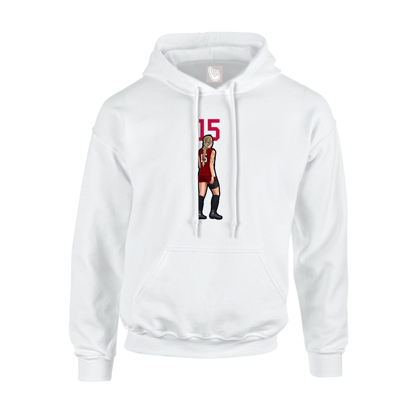Youth Hoodie — Number Top in White