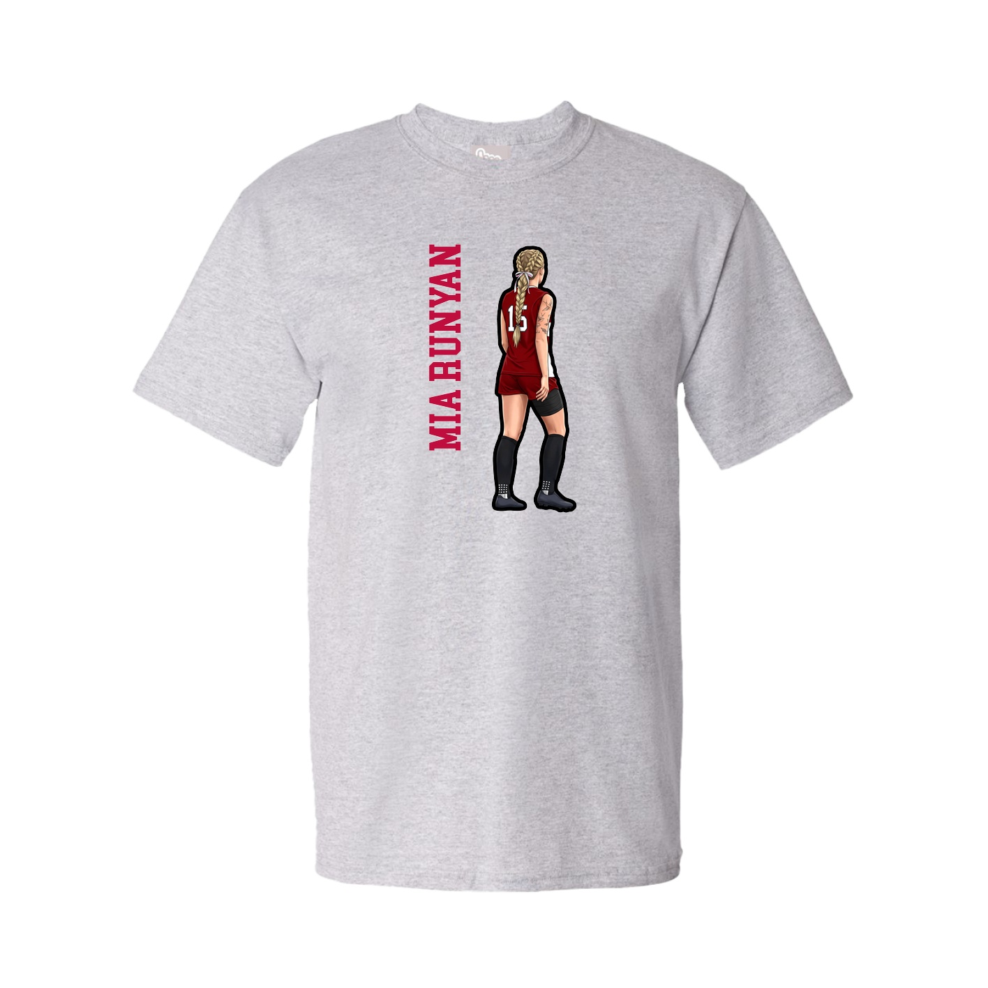 Tee — Name Vertical in Grey