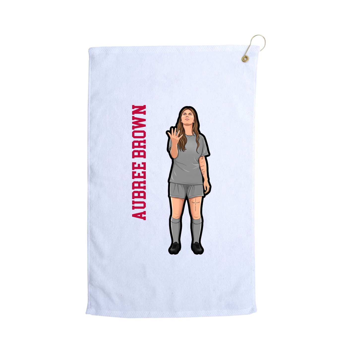 Golf Towel — Name Vertical in White