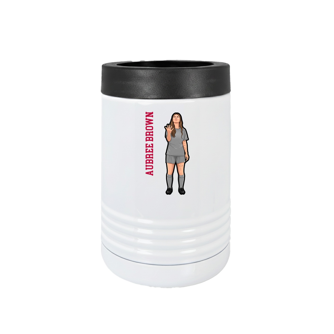 Beverage Holder — Name Vertical in White