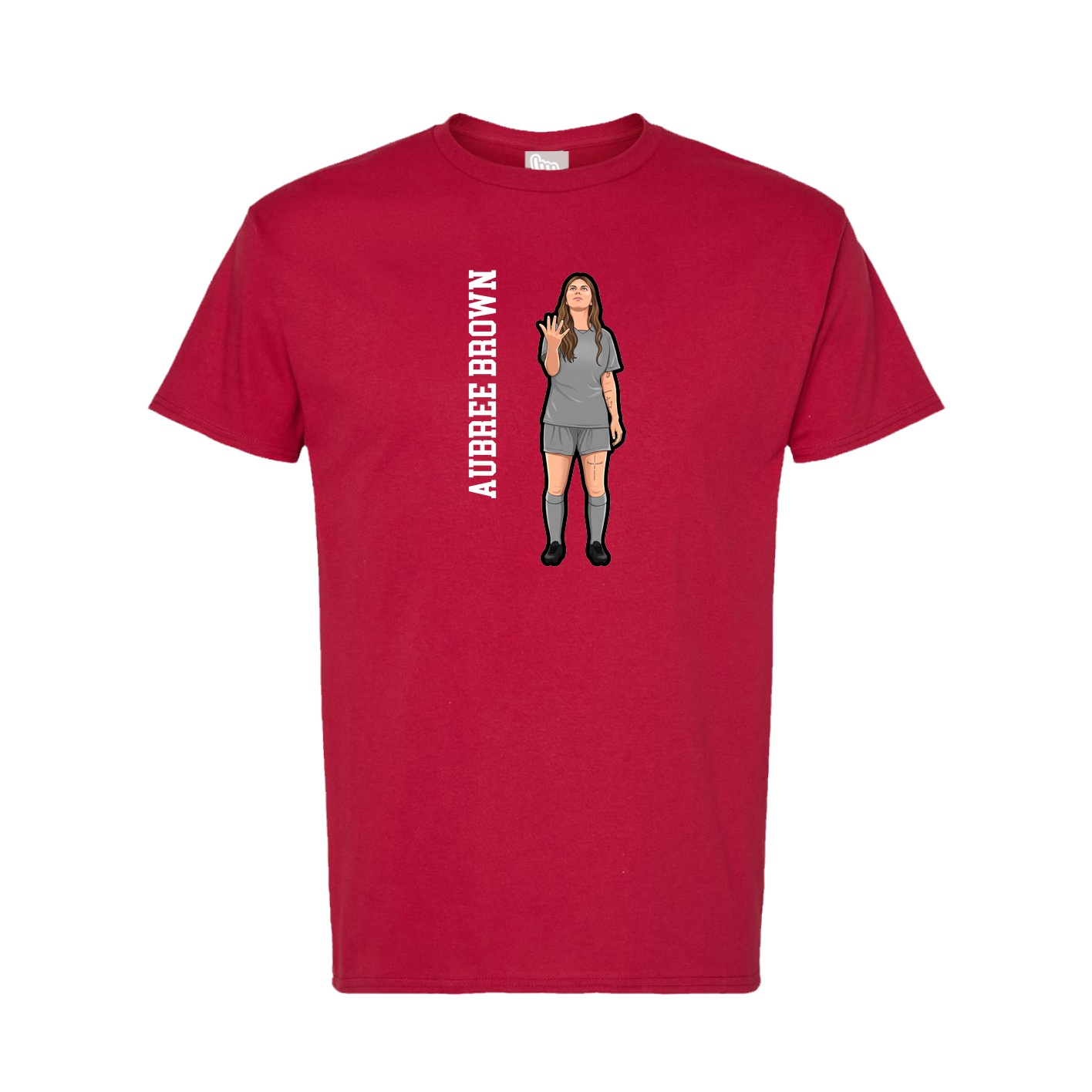 Tee — Name Vertical in Crimson