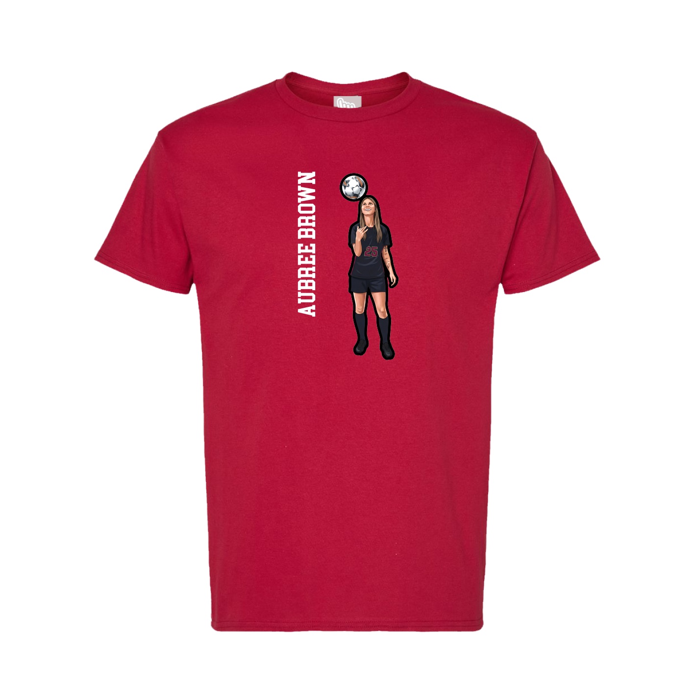 Tee — Name Vertical in Crimson