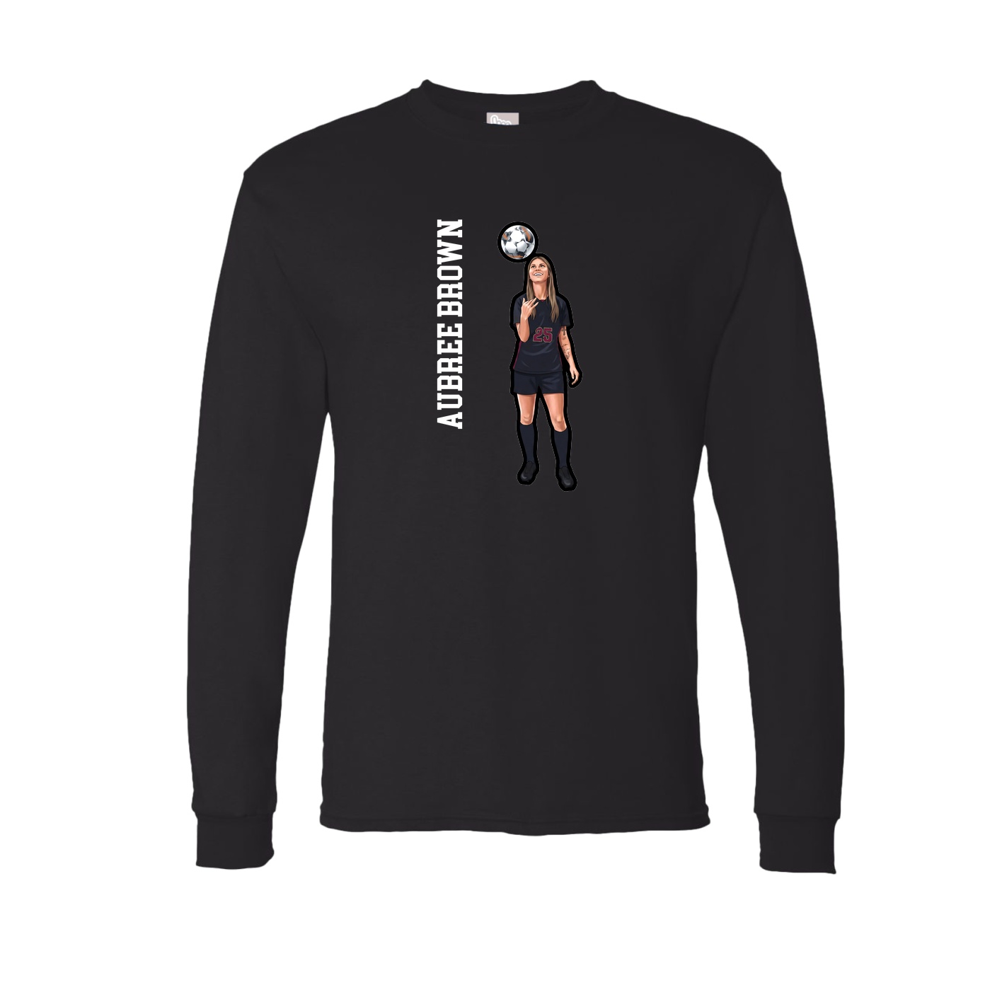 Long Sleeve Tee — Name Vertical in Black