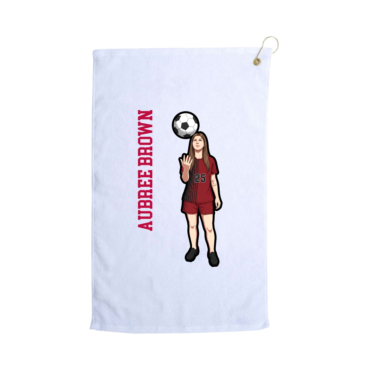 Golf Towel — Name Vertical in White