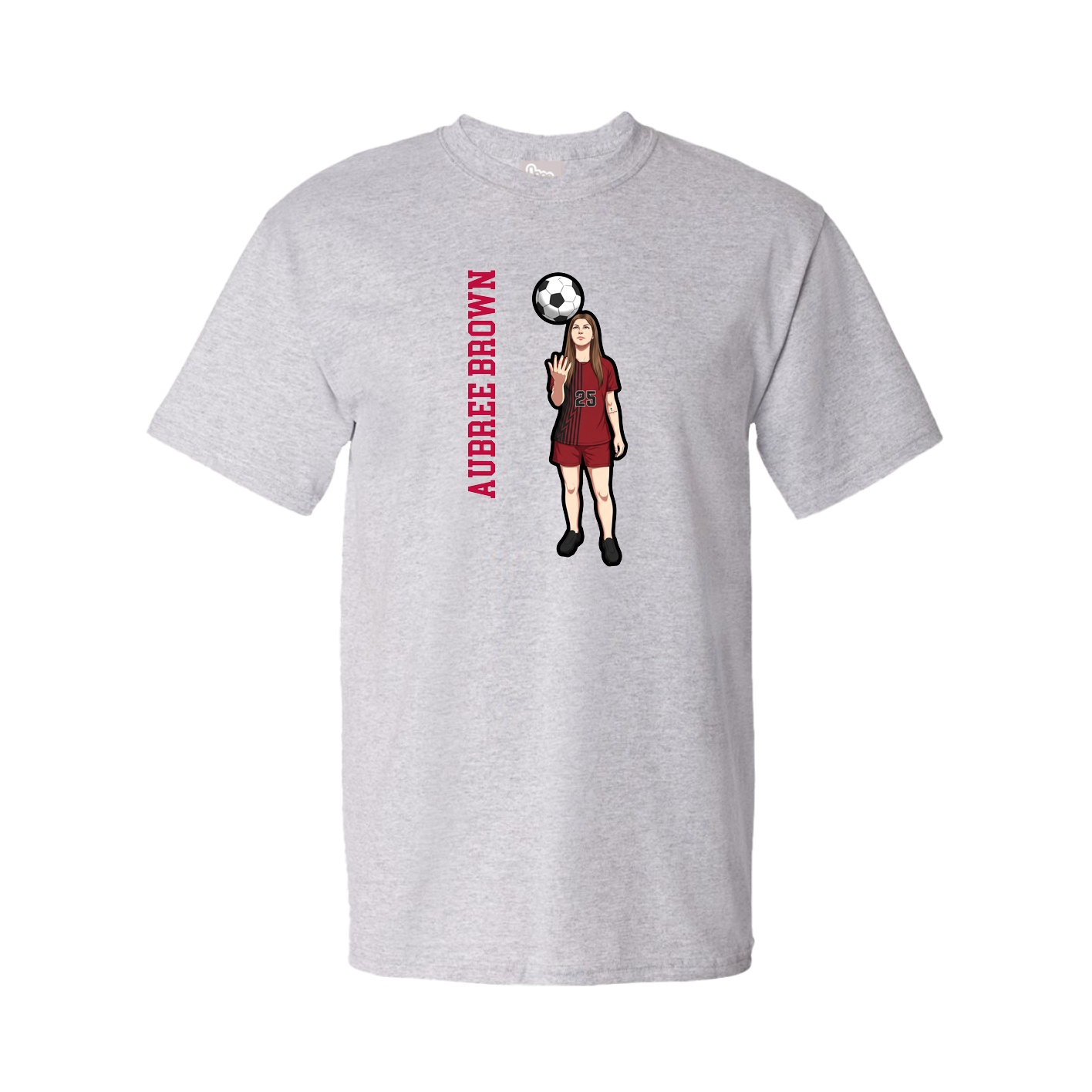 Youth Tee — Name Vertical in Grey