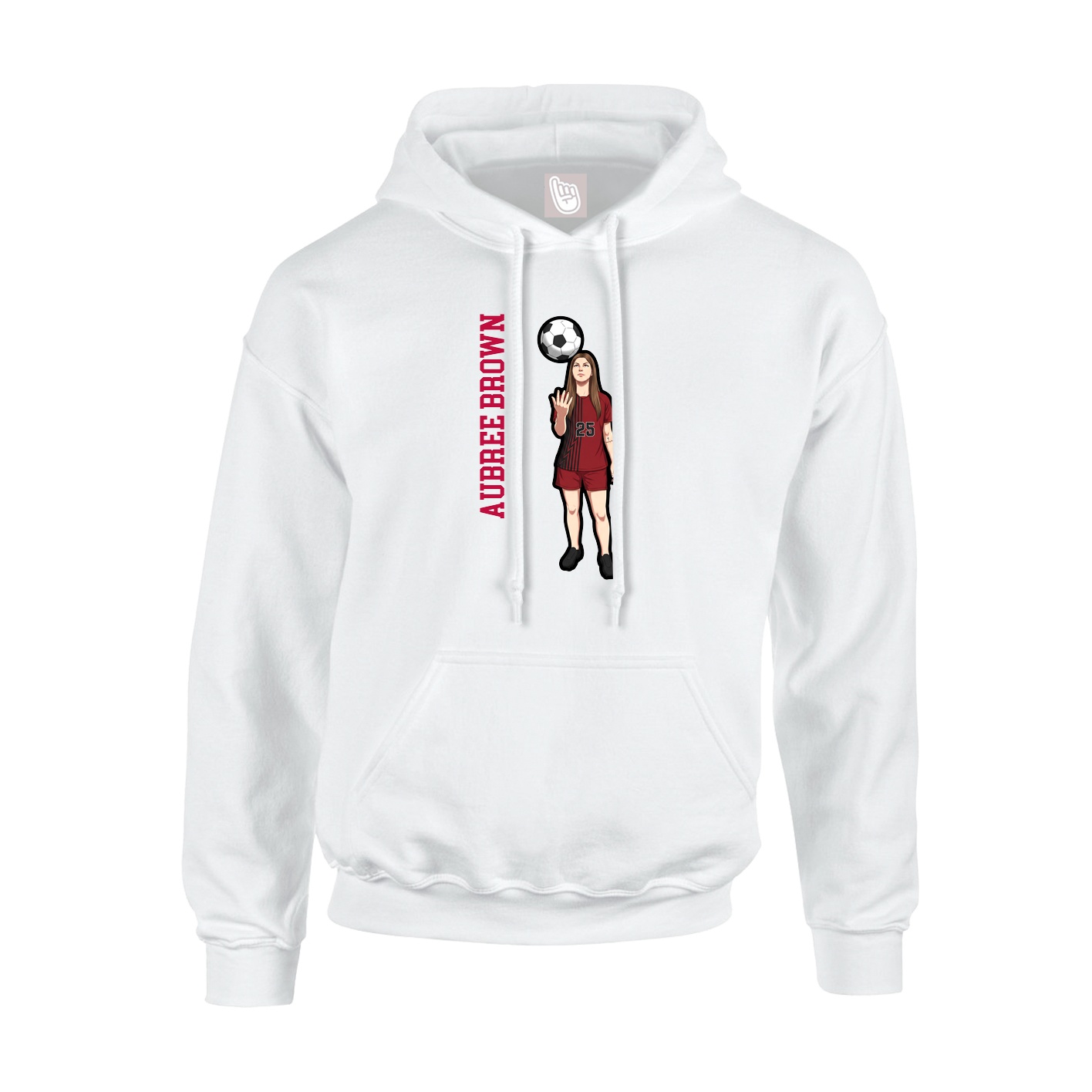 Youth Hoodie — Name Vertical in White