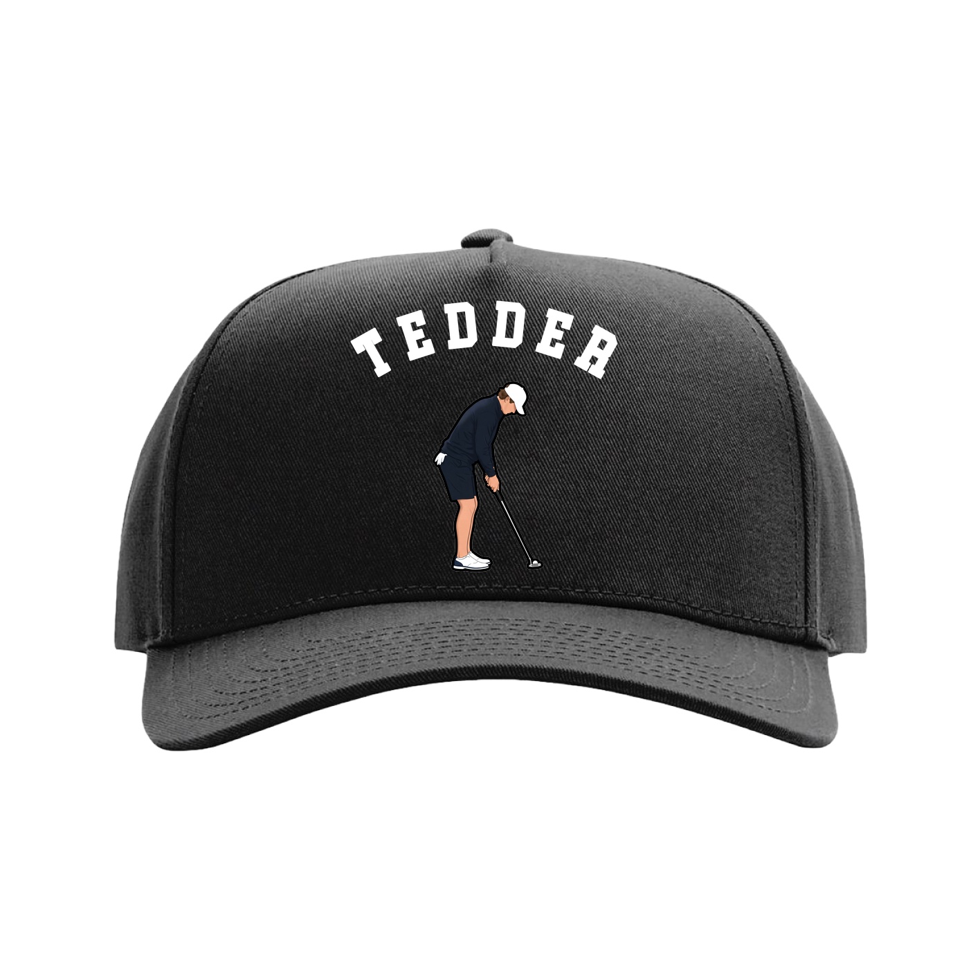 Full Fabric Five-Panel Champ Cap — Shirsey Arch in Black