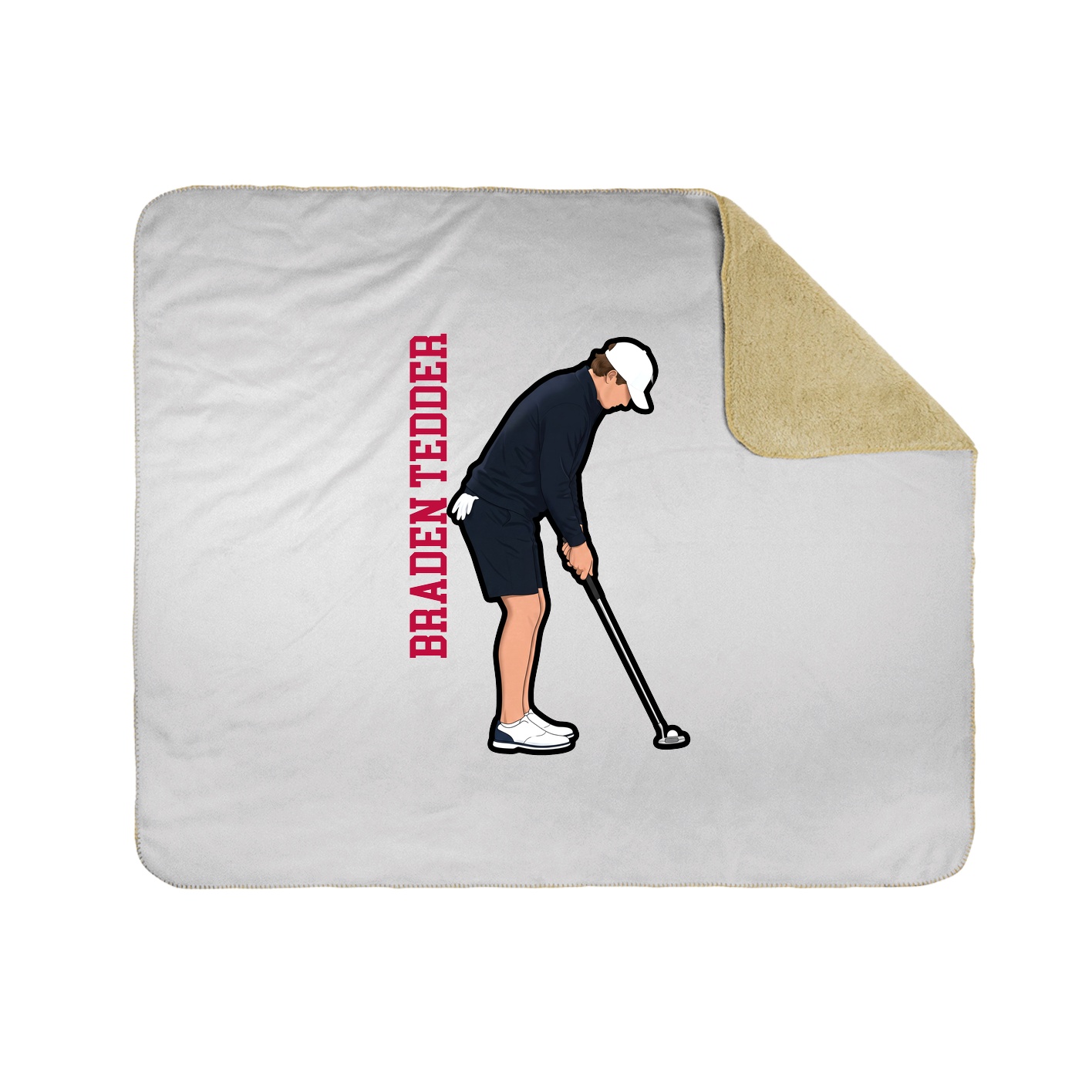 Throw Blanket — Name Vertical in White