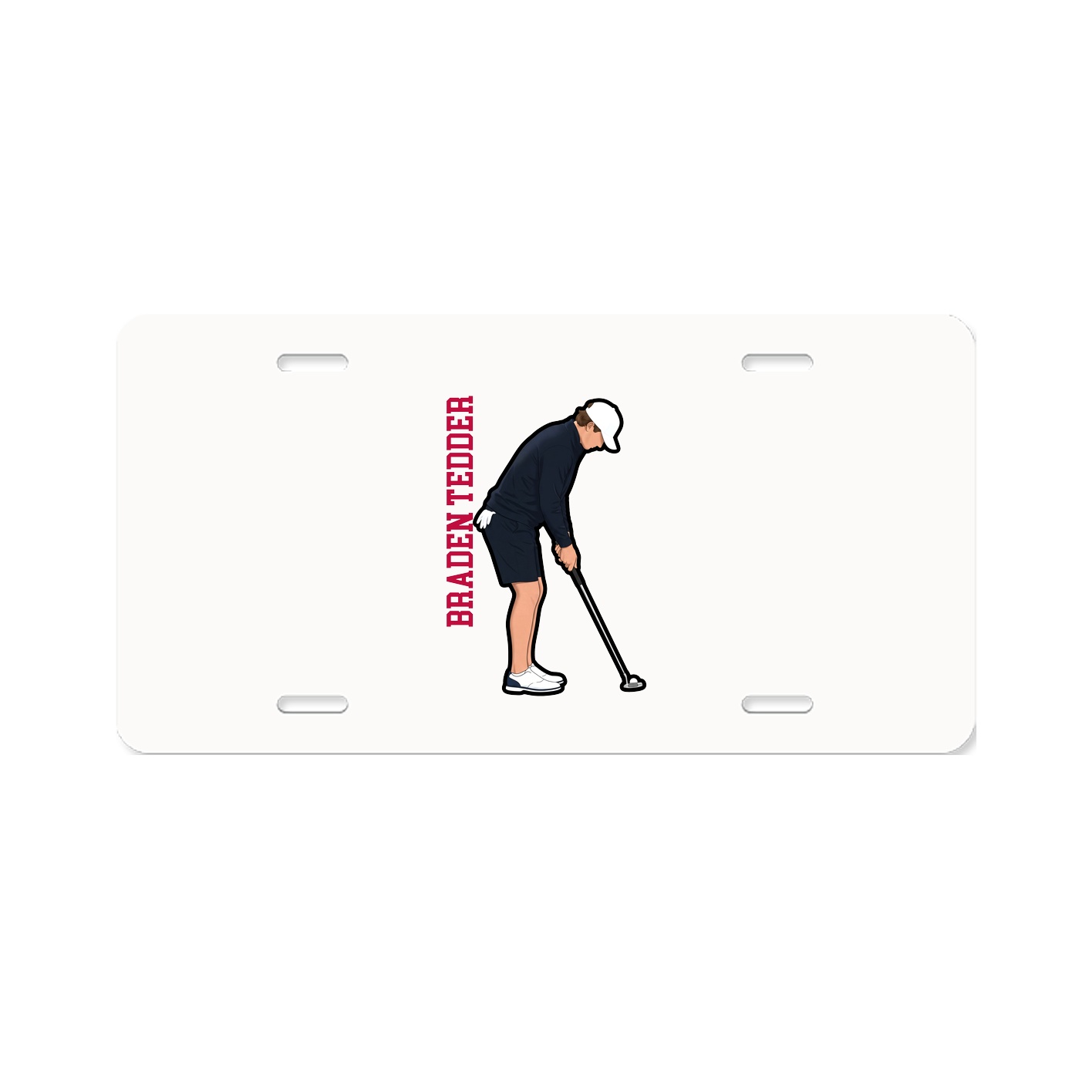 License Plate — Name Vertical in Classic