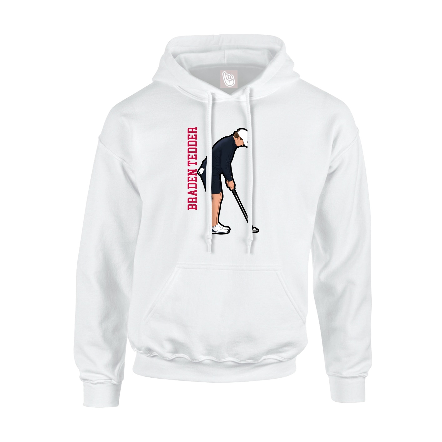 Hoodie — Name Vertical in White