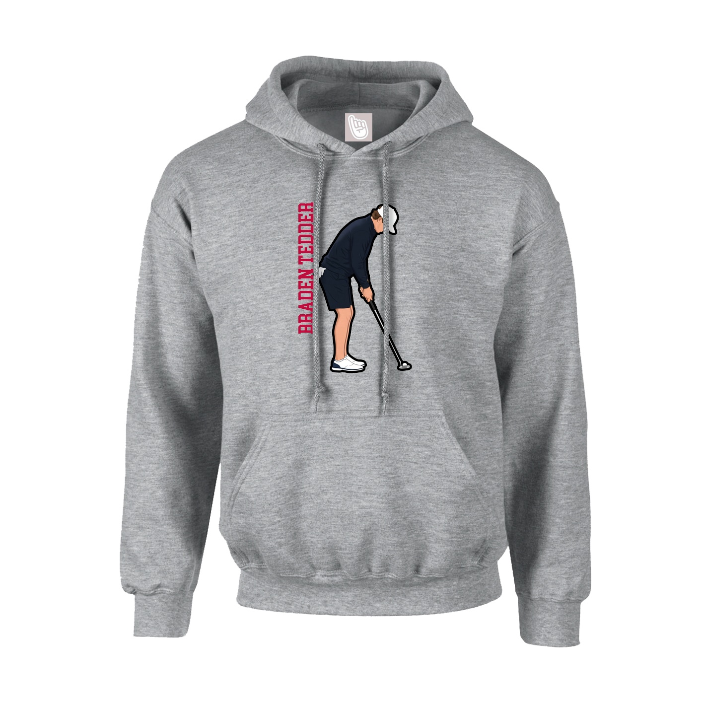 Youth Hoodie — Name Vertical in Grey