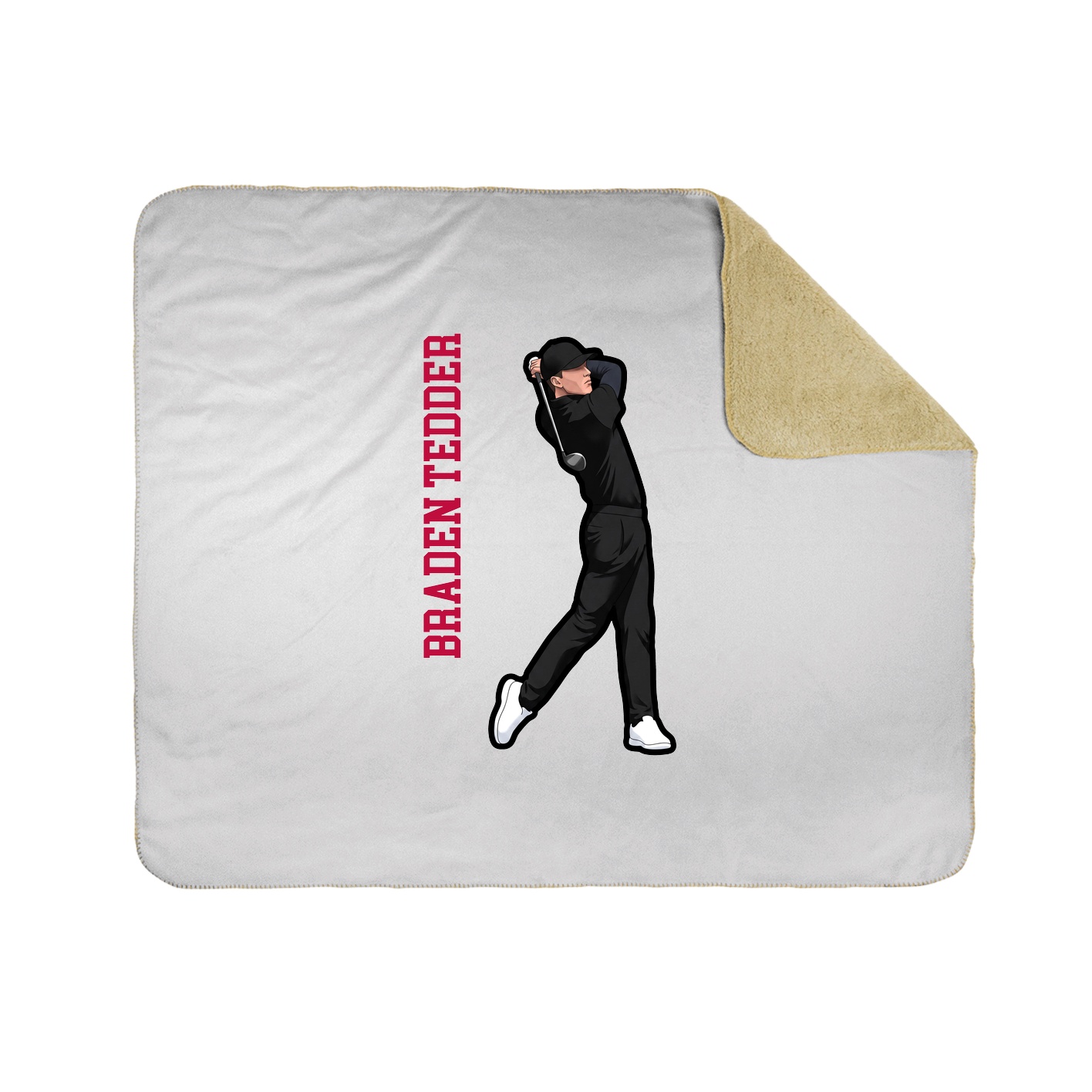 Throw Blanket — Name Vertical in White