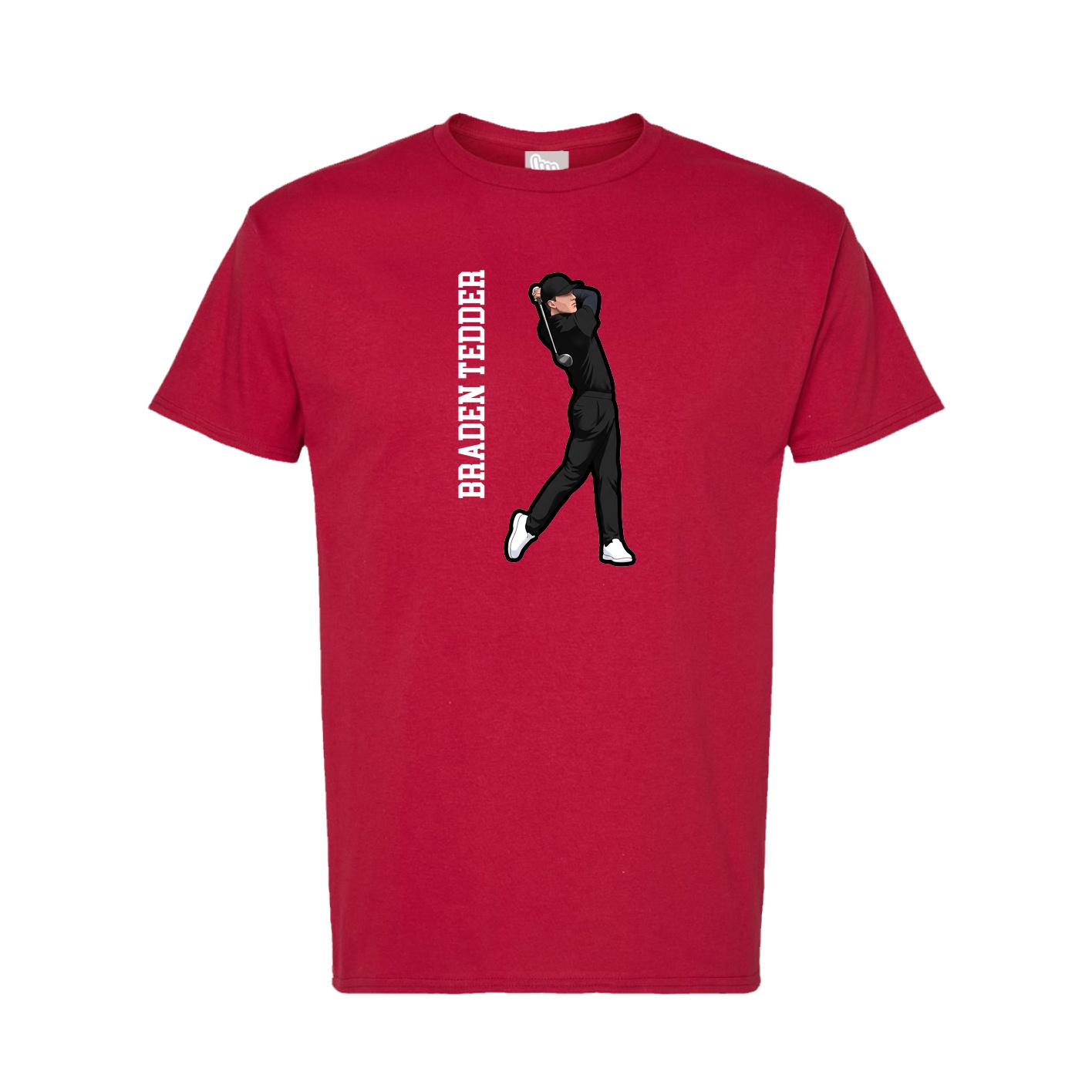 Tee — Name Vertical in Crimson