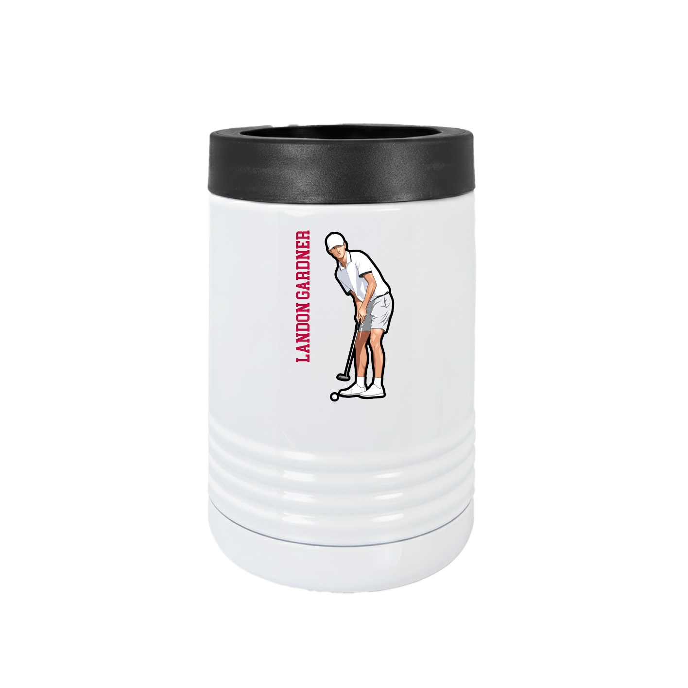 Beverage Holder — Name Vertical in White