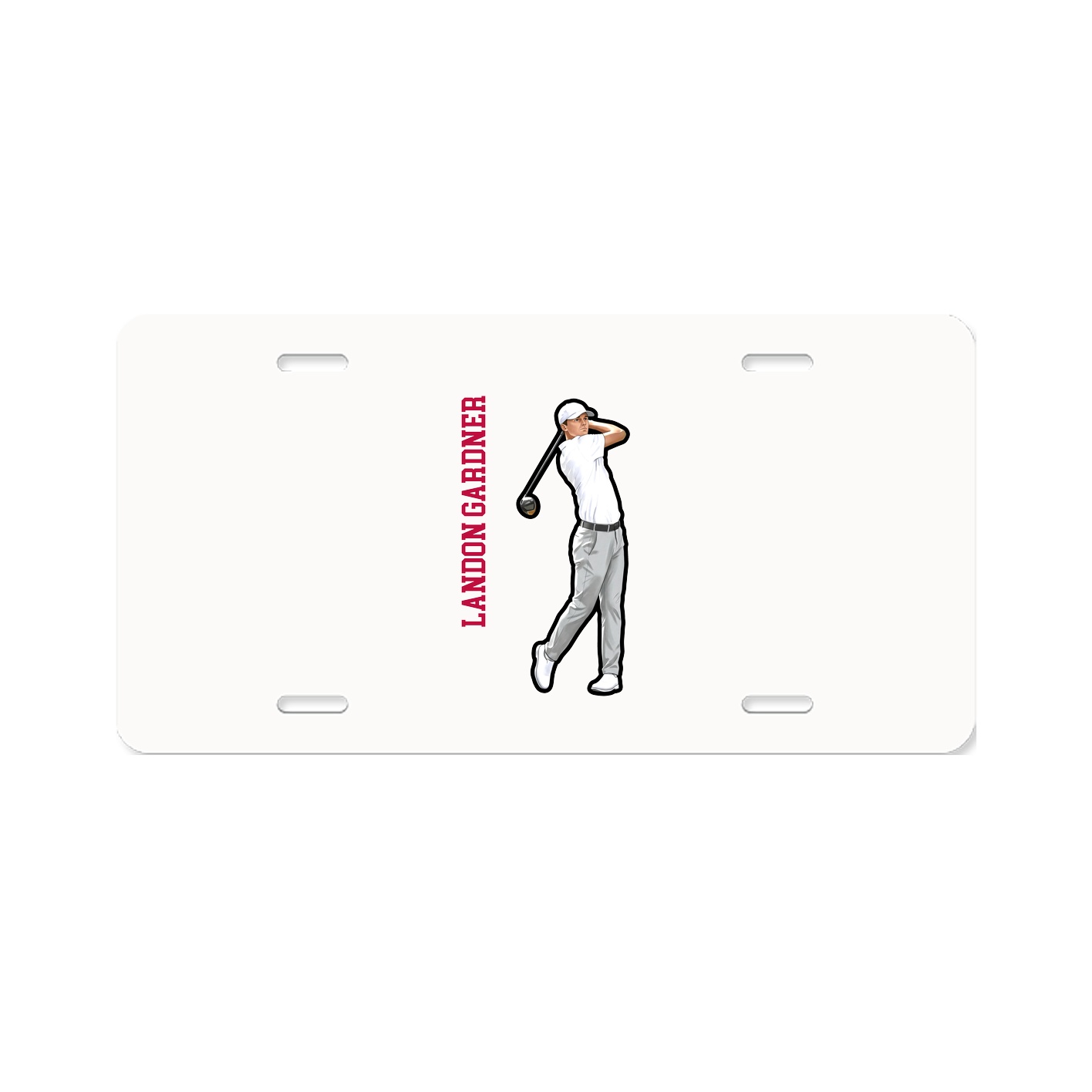 License Plate — Name Vertical in Classic